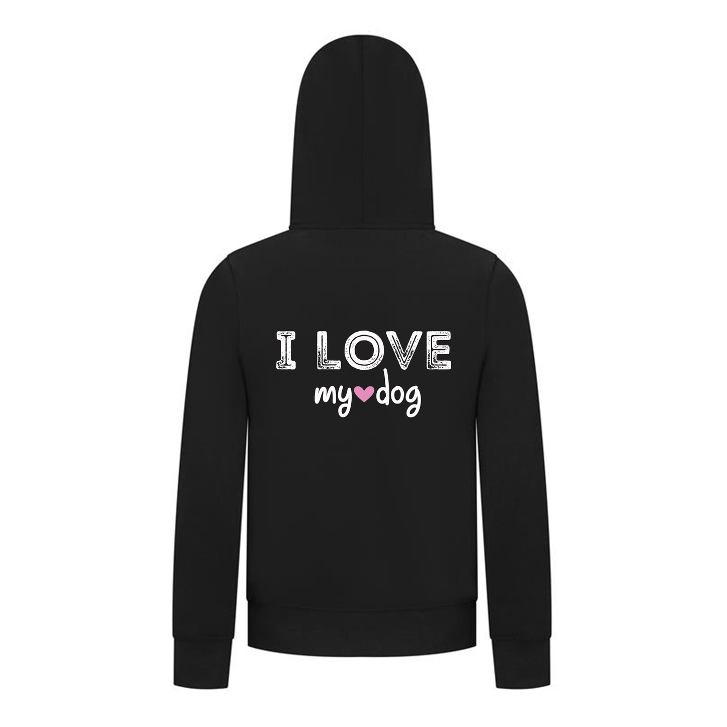 Everyday Kids Girls Collection I Love My Dog Zip Up Hoodie – Cozy Pet Lover Graphic Long Sleeve Sweatshirt