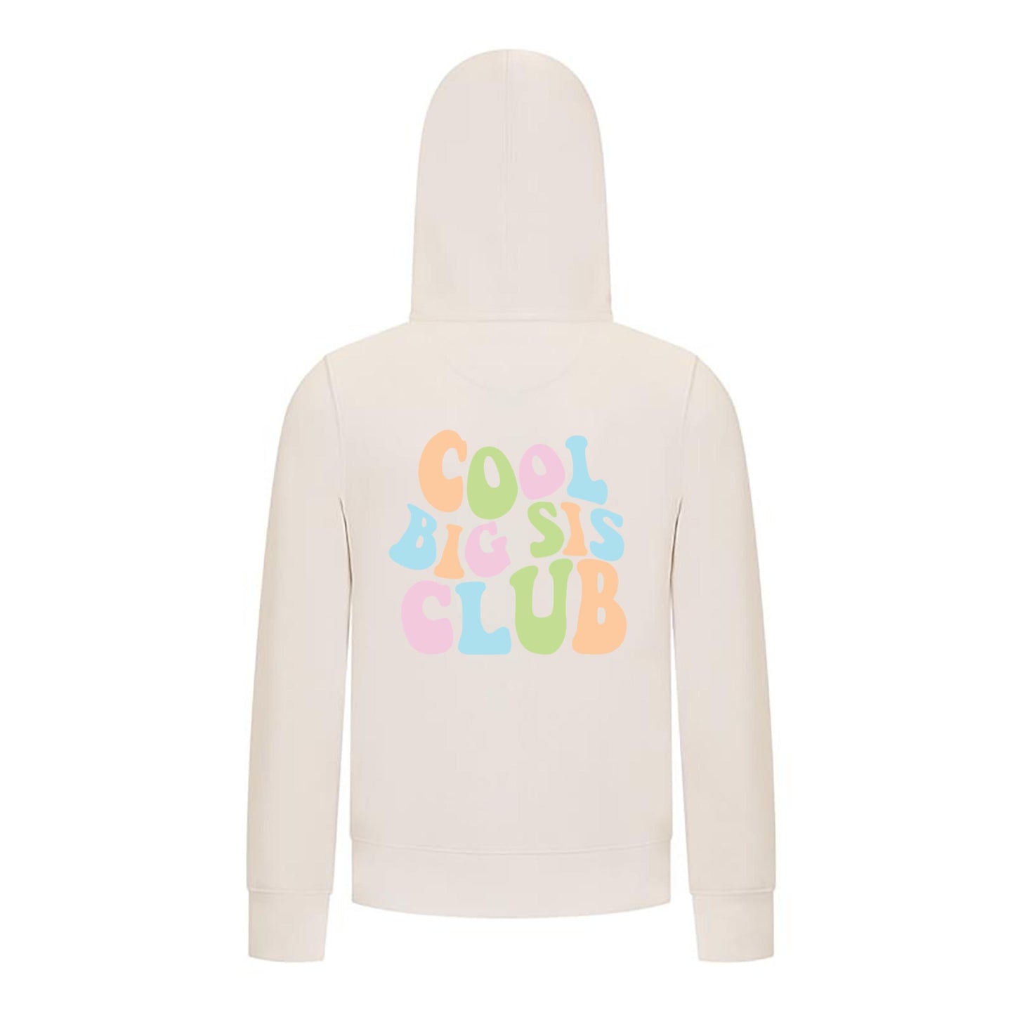 Everyday Kids Cool Big Sis Club Girls Zip Up Hoodie – Colorful Sibling Sweatshirt