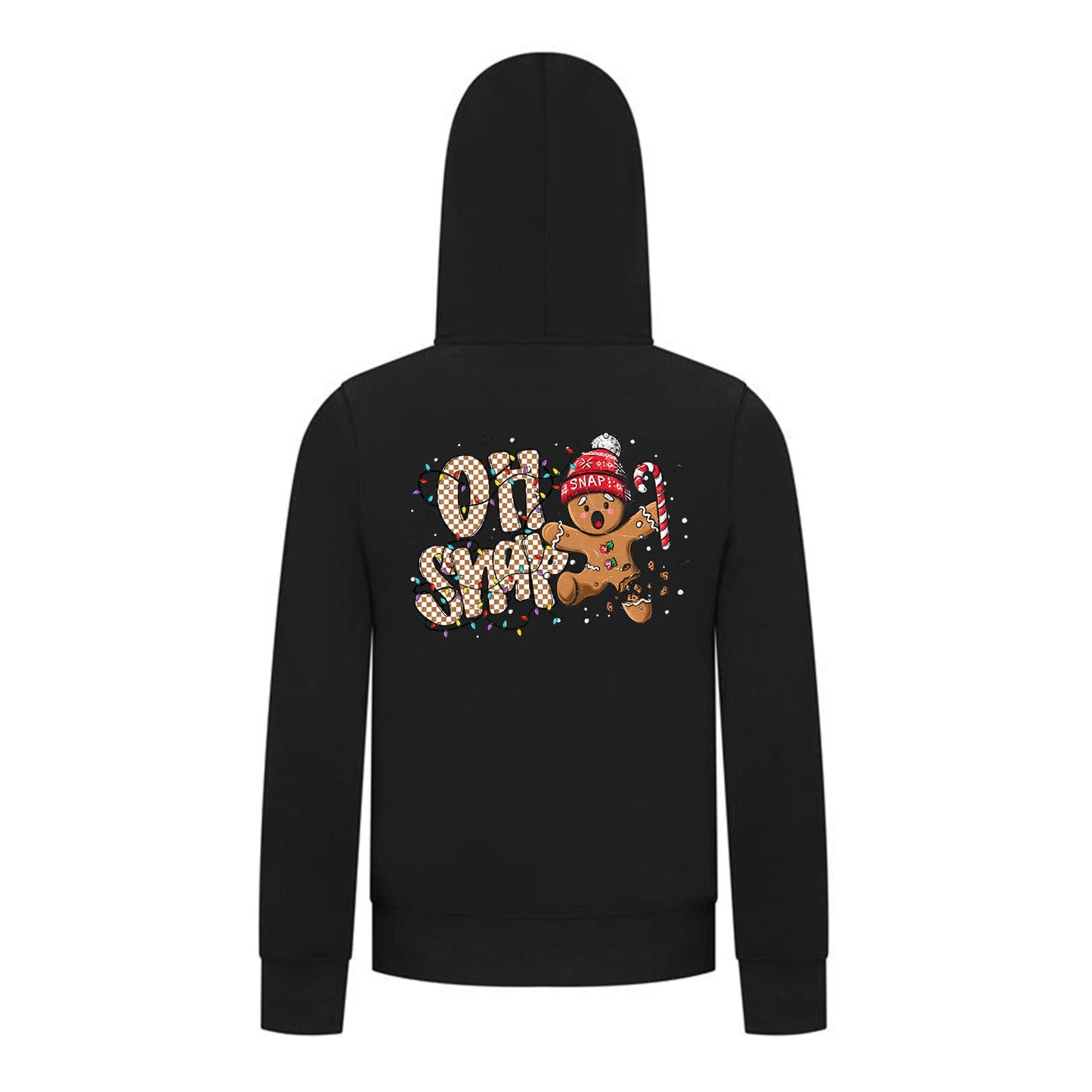 Everyday Kids Christmas Collection Oh Snap Boys Zip Up Hoodie – Funny Gingerbread Holiday Sweatshirt