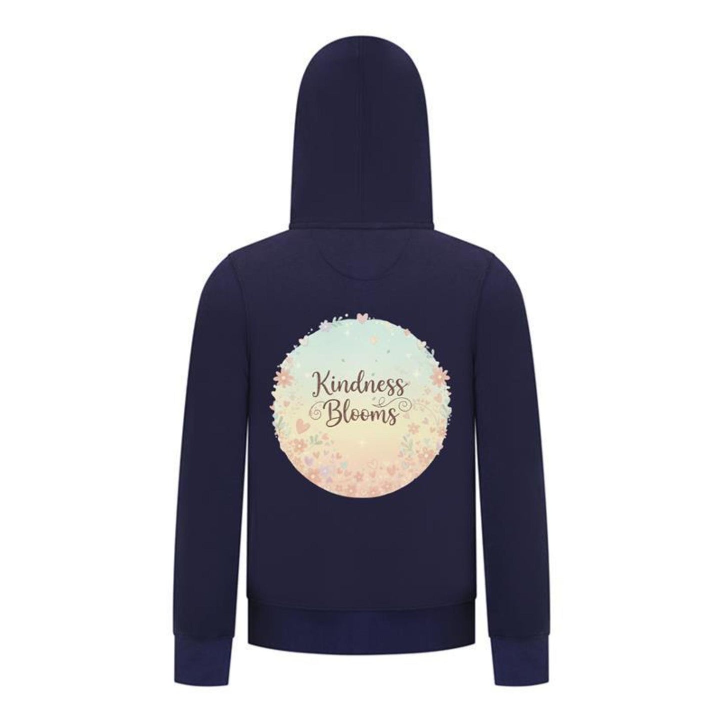 Everyday Kids “Kindness Blooms” Girls Zip Up Hoodie – Pastel Floral Positive Sweatshirt