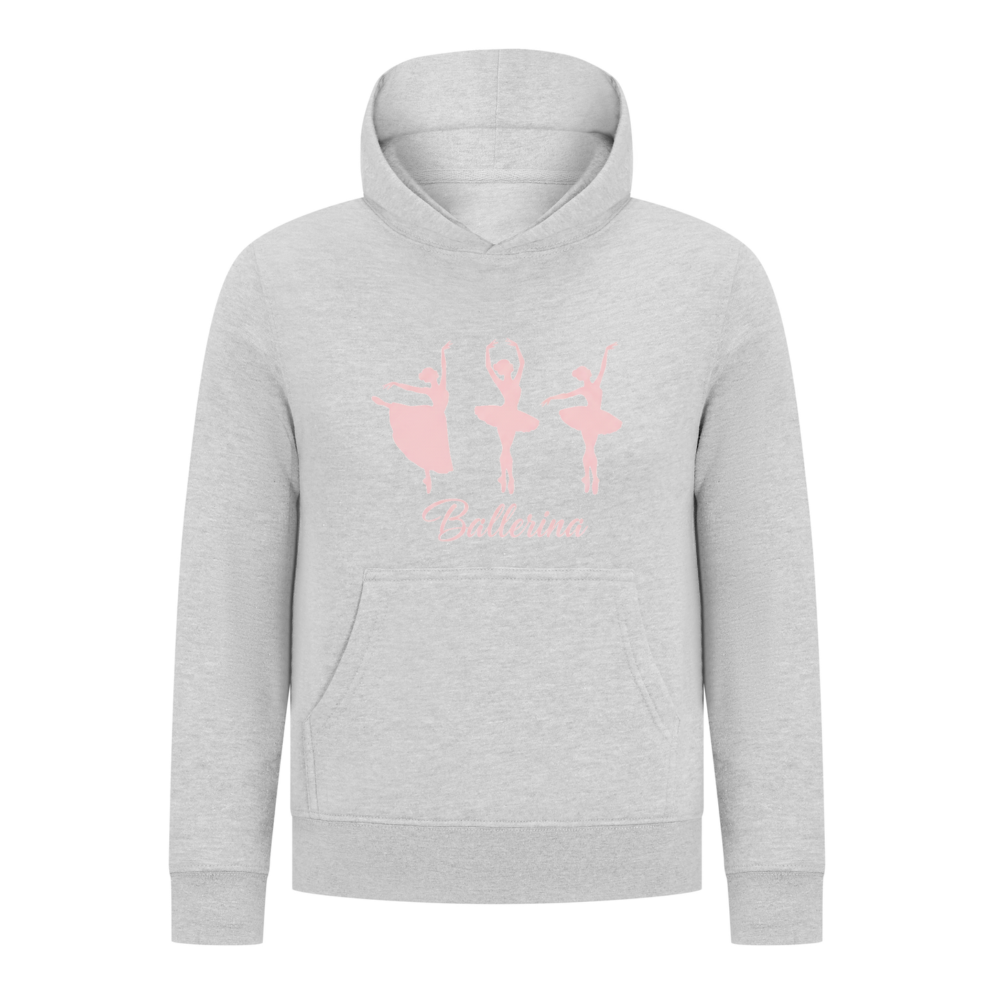 Everyday Kids Ballerina Girls Pullover Hoodie – Pink Dancer Silhouette Ballet Sweatshirt