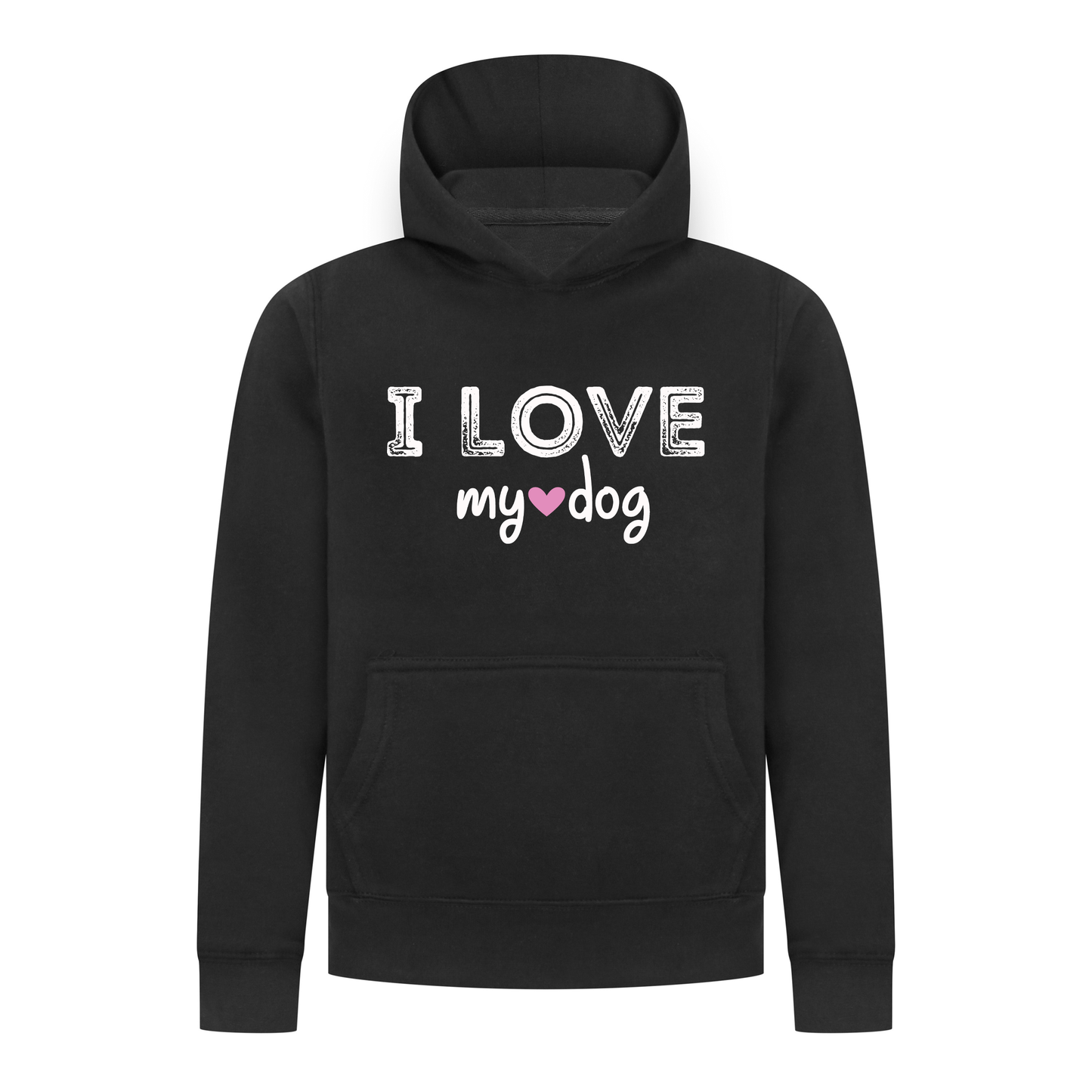 Everyday Kids Girls Collection I Love My Dog Pullover Hoodie – Cozy Pet Lover Graphic Long Sleeve Sweatshirt