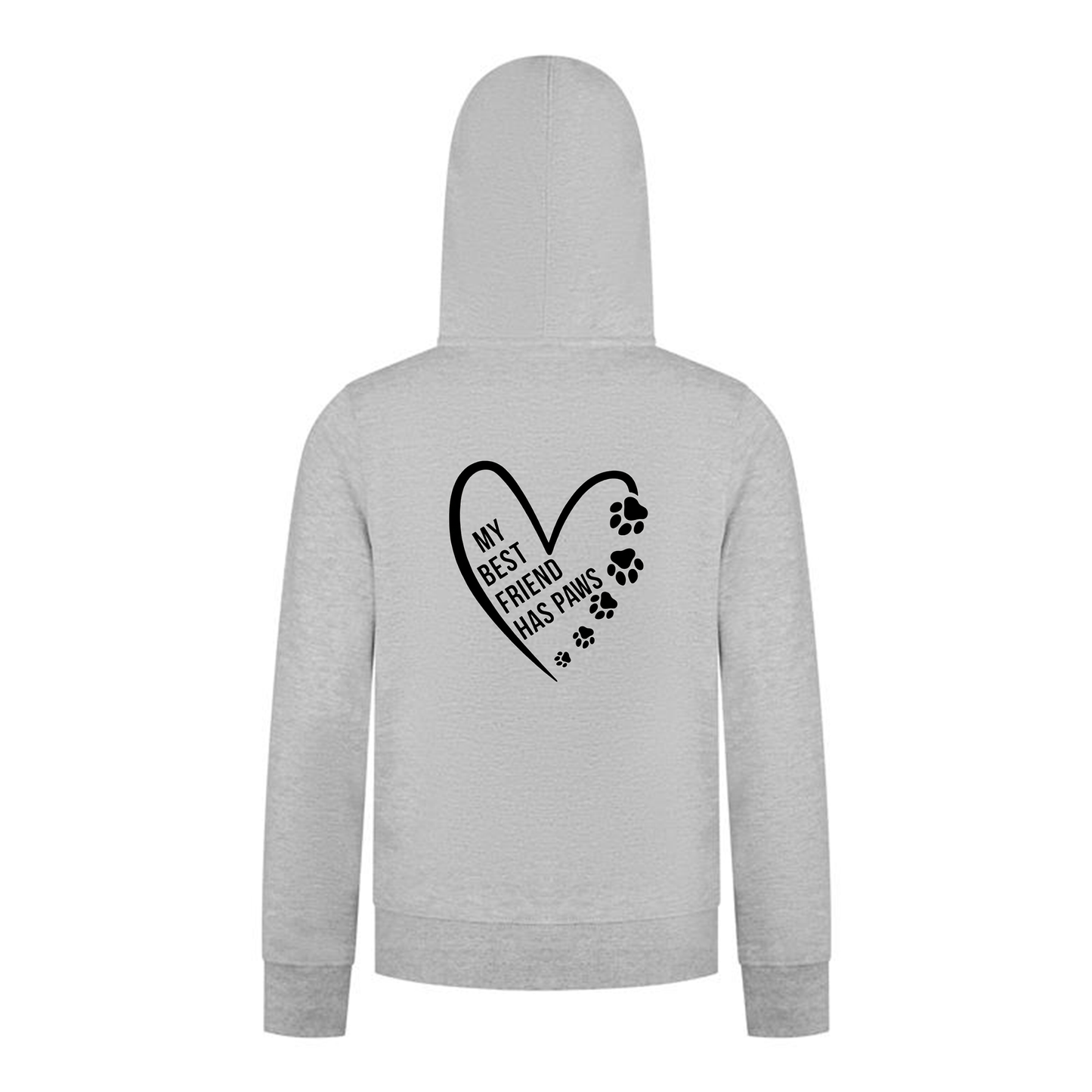 Everyday Kids Girls Collection My Best Friend Has Paws Zip Up Hoodie – Cozy Pet Lover Graphic Long Sleeve Sweatshirt