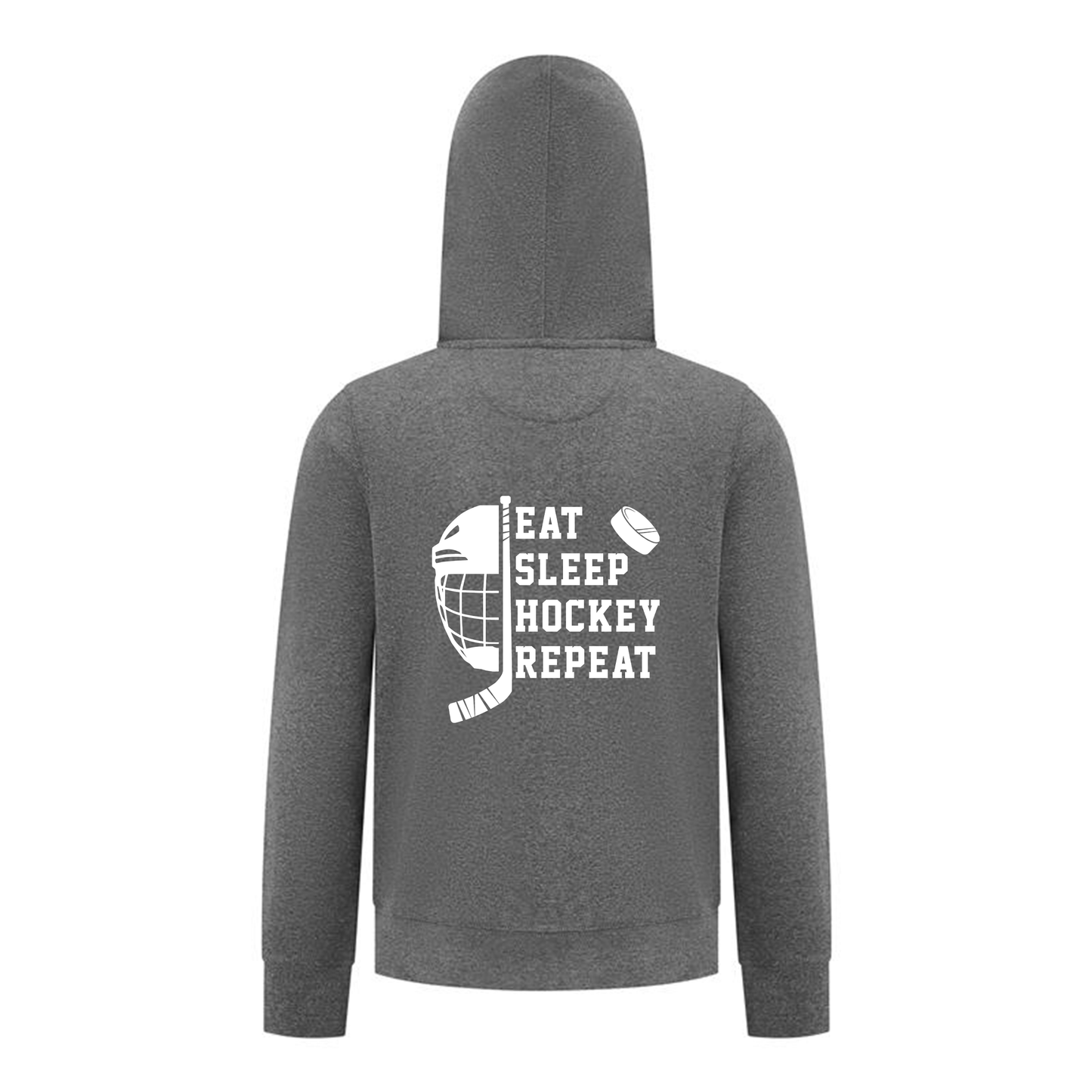 Everyday Kids Hockey Collection Boys Zip Up Hoodie – Eat Sleep Hockey Repeat Graphic Sweatshirt