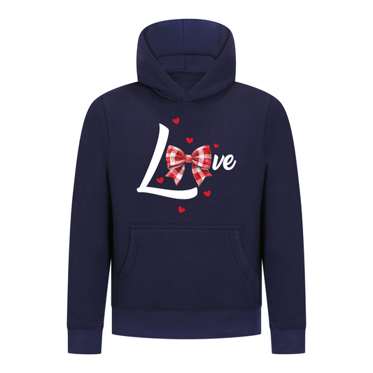 Everyday Kids LOVE Bow & Hearts Girls Pullover – Gingham Bow Heart Graphic Sweatshirt