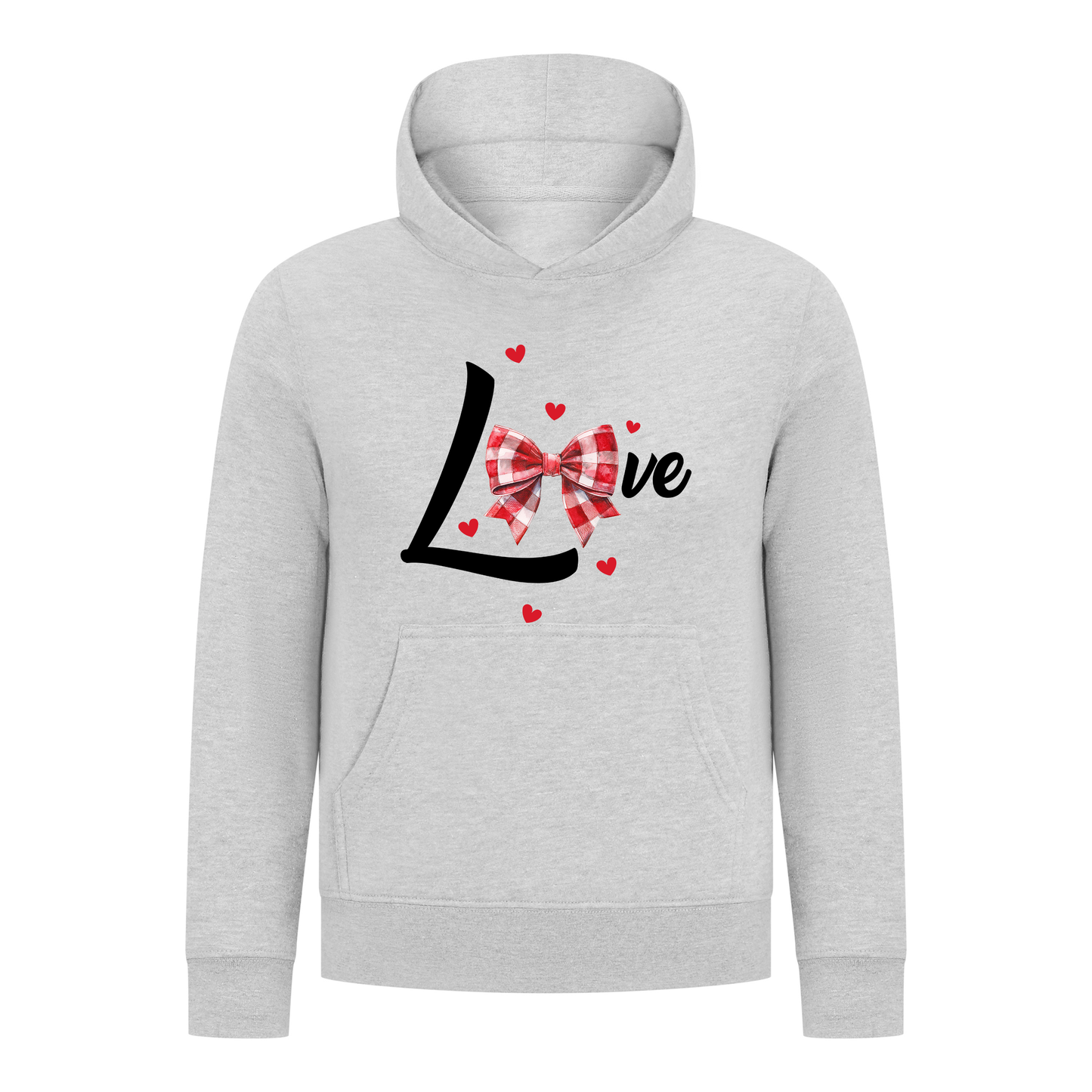 Everyday Kids LOVE Bow & Hearts Girls Pullover – Gingham Bow Heart Graphic Sweatshirt
