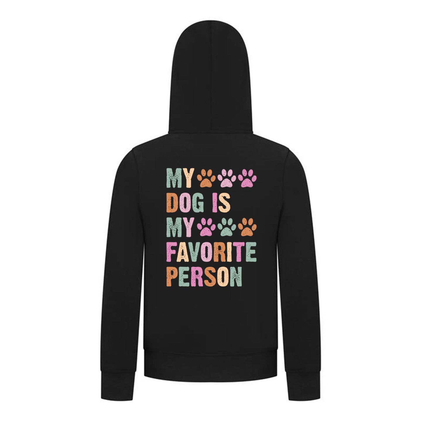 Everyday Kids My Dog Is My Favorite Person Girls Zip Up Hoodie – Cute Pet Lover Sweatshirt