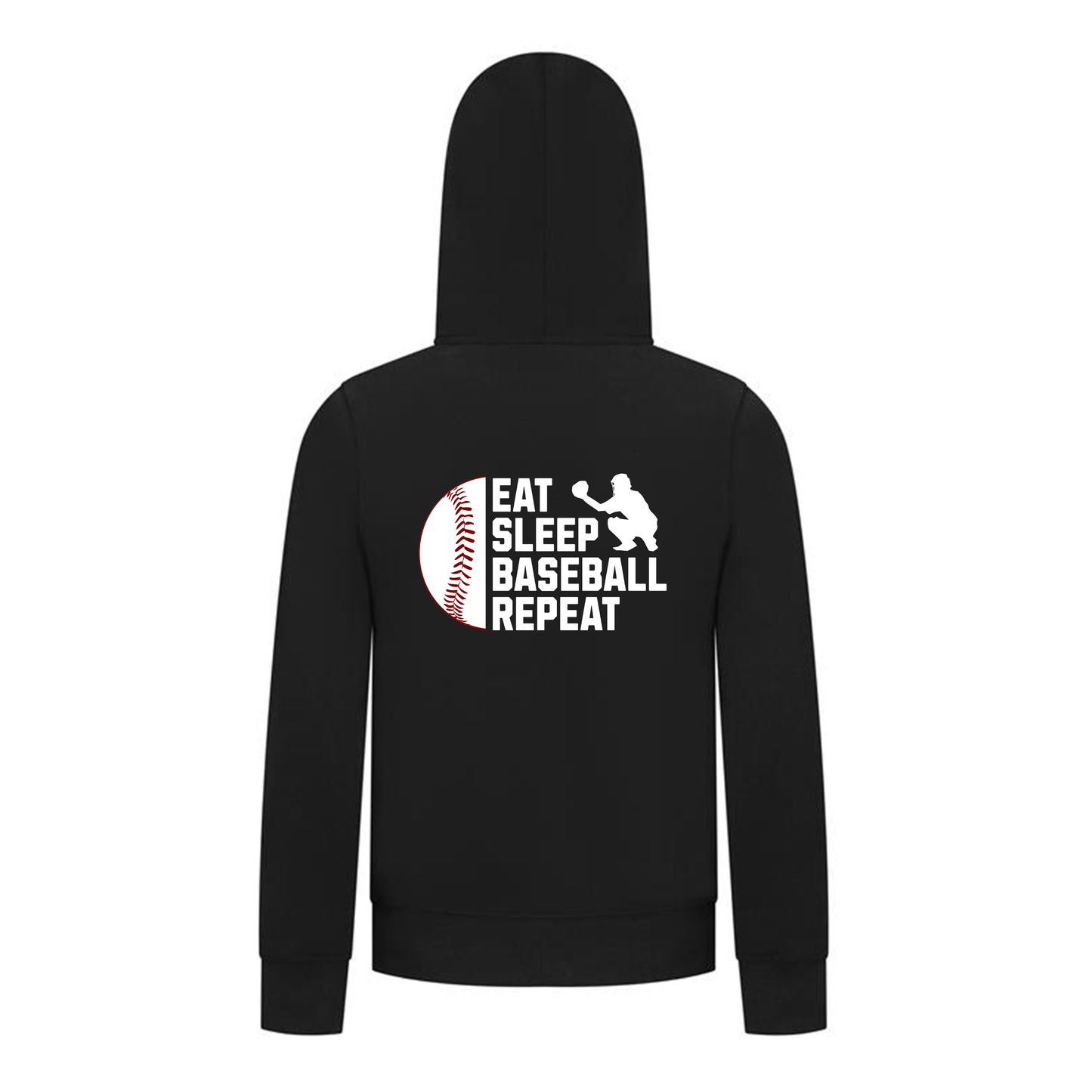 Everyday Kids Baseball Collection Boys Zip Up Hoodie – Classic Batter Silhouette Sports Sweatshirt