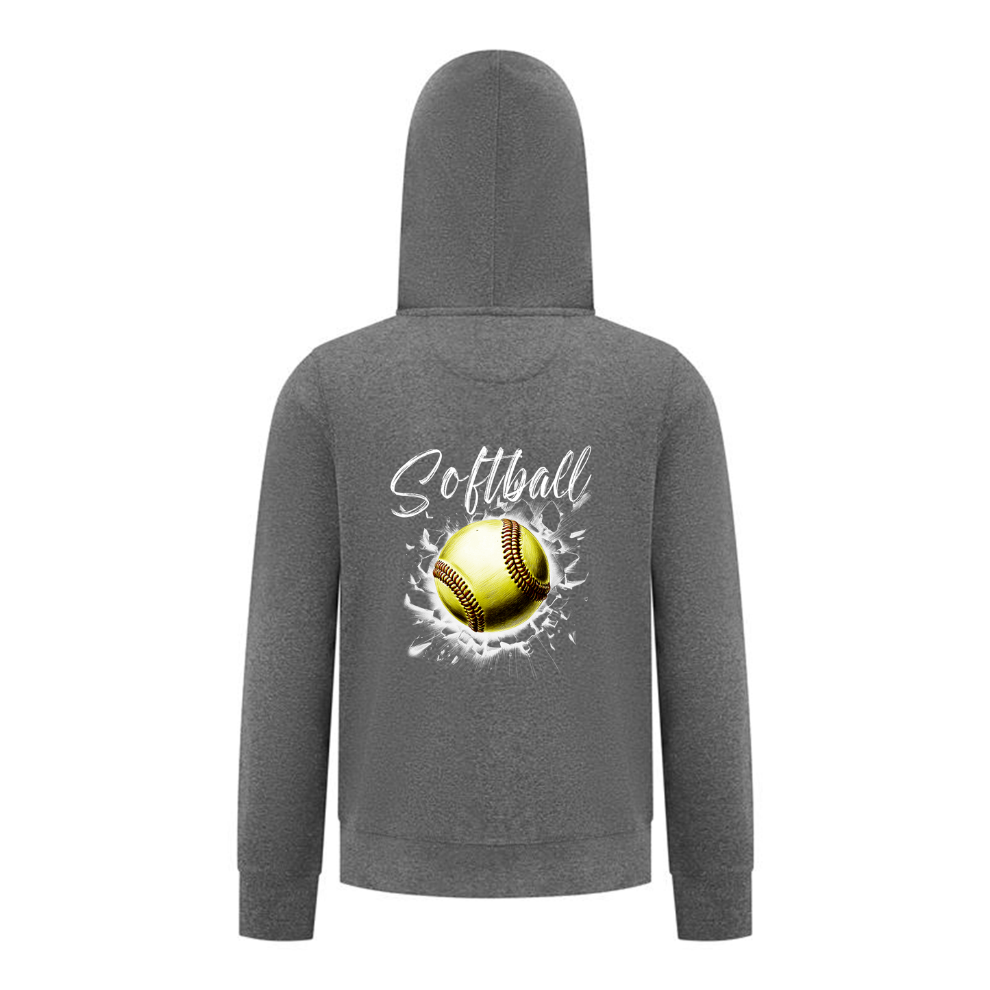 Everyday Kids Softball Collection Zip Up Hoodie – Classic Softball Graphic Sweatshirt