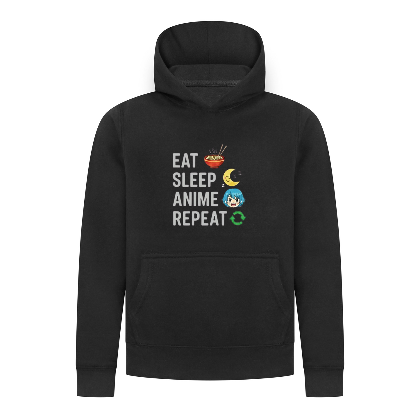 Everyday Kids Anime Collection Boys Pullover Hoodie – Soft, Cozy Sweatshirt with Cute Ramen & Moon Design