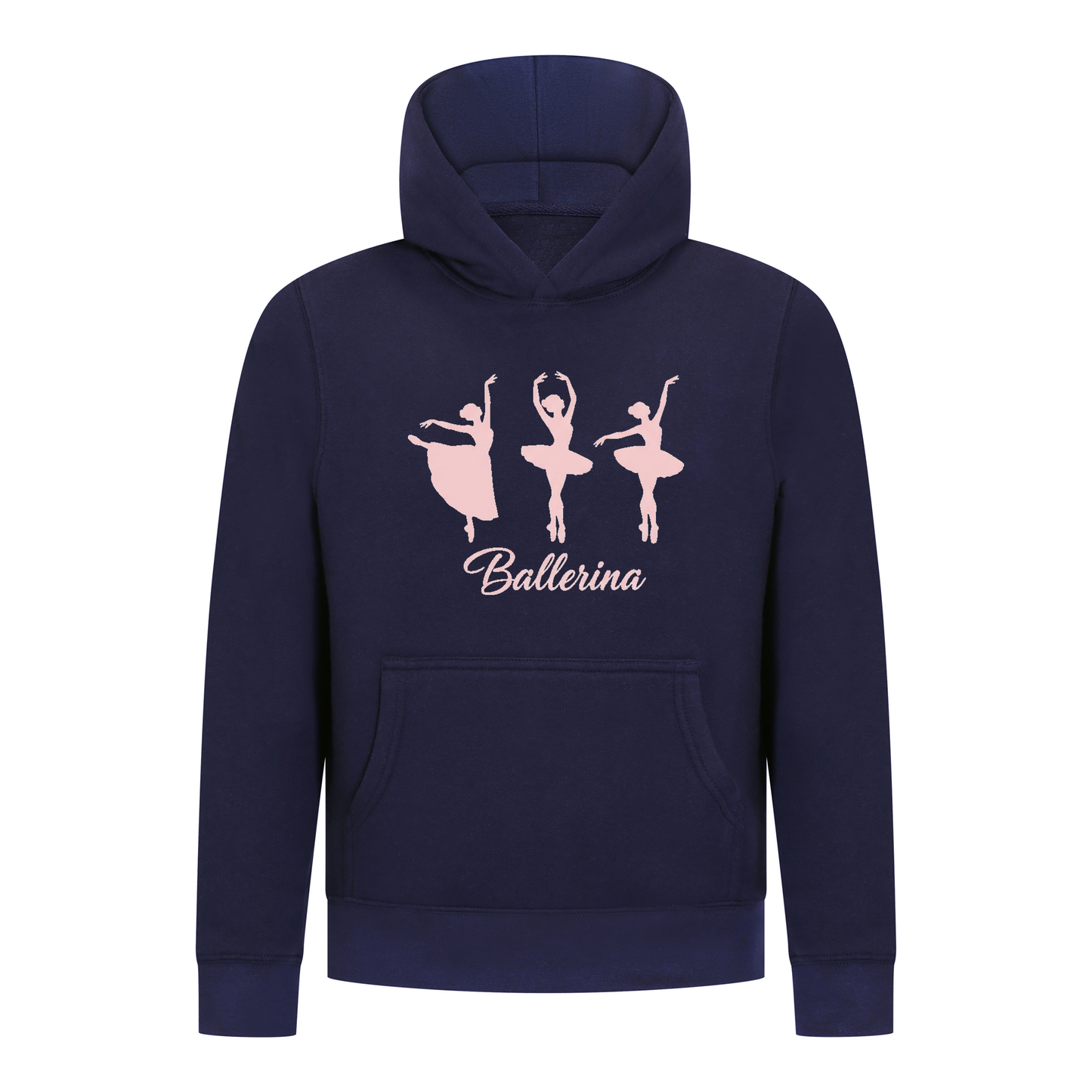 Everyday Kids Ballerina Girls Pullover Hoodie – Pink Dancer Silhouette Ballet Sweatshirt