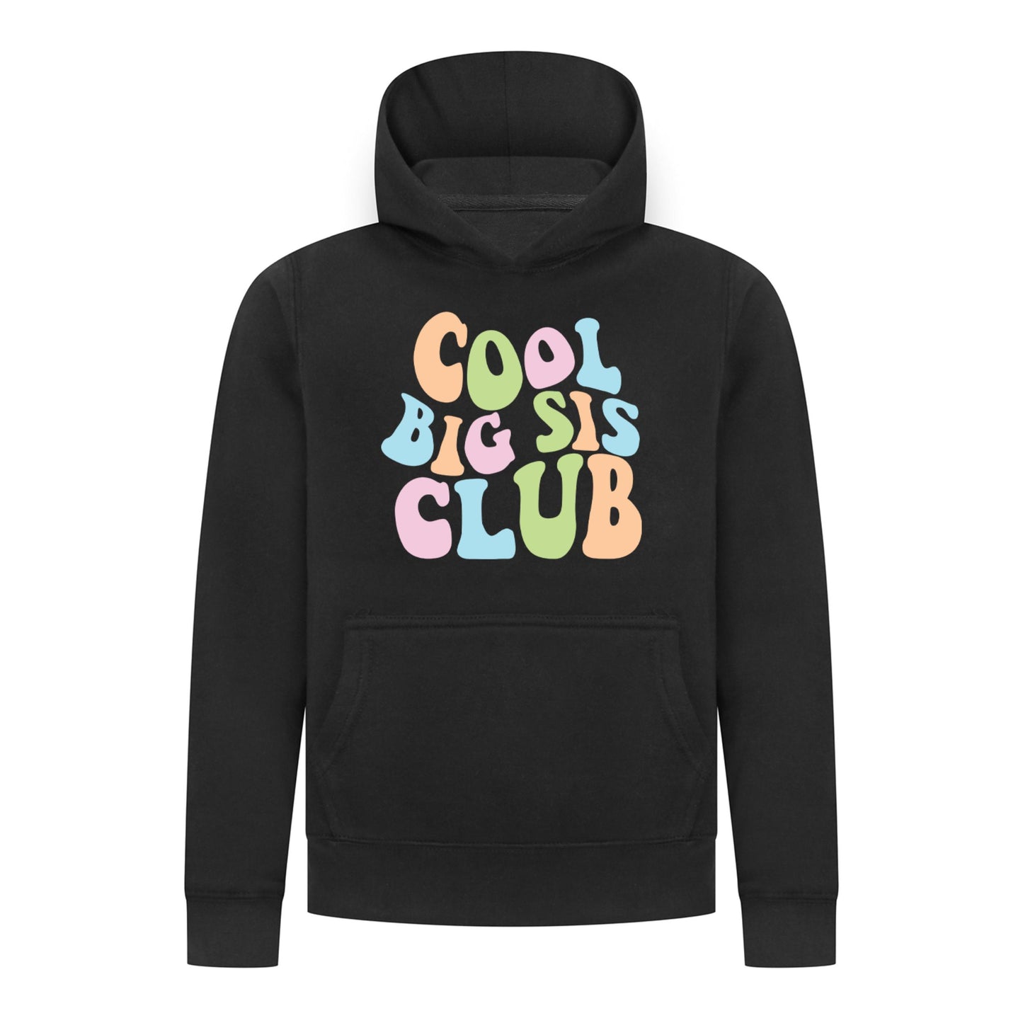 Everyday Kids Cool Big Sis Club Girls Pullover Hoodie – Colorful Sibling Sweatshirt