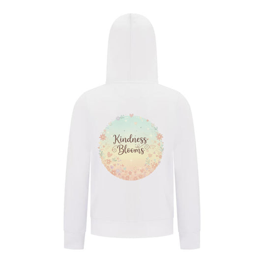 Everyday Kids “Kindness Blooms” Girls Zip Up Hoodie – Pastel Floral Positive Sweatshirt