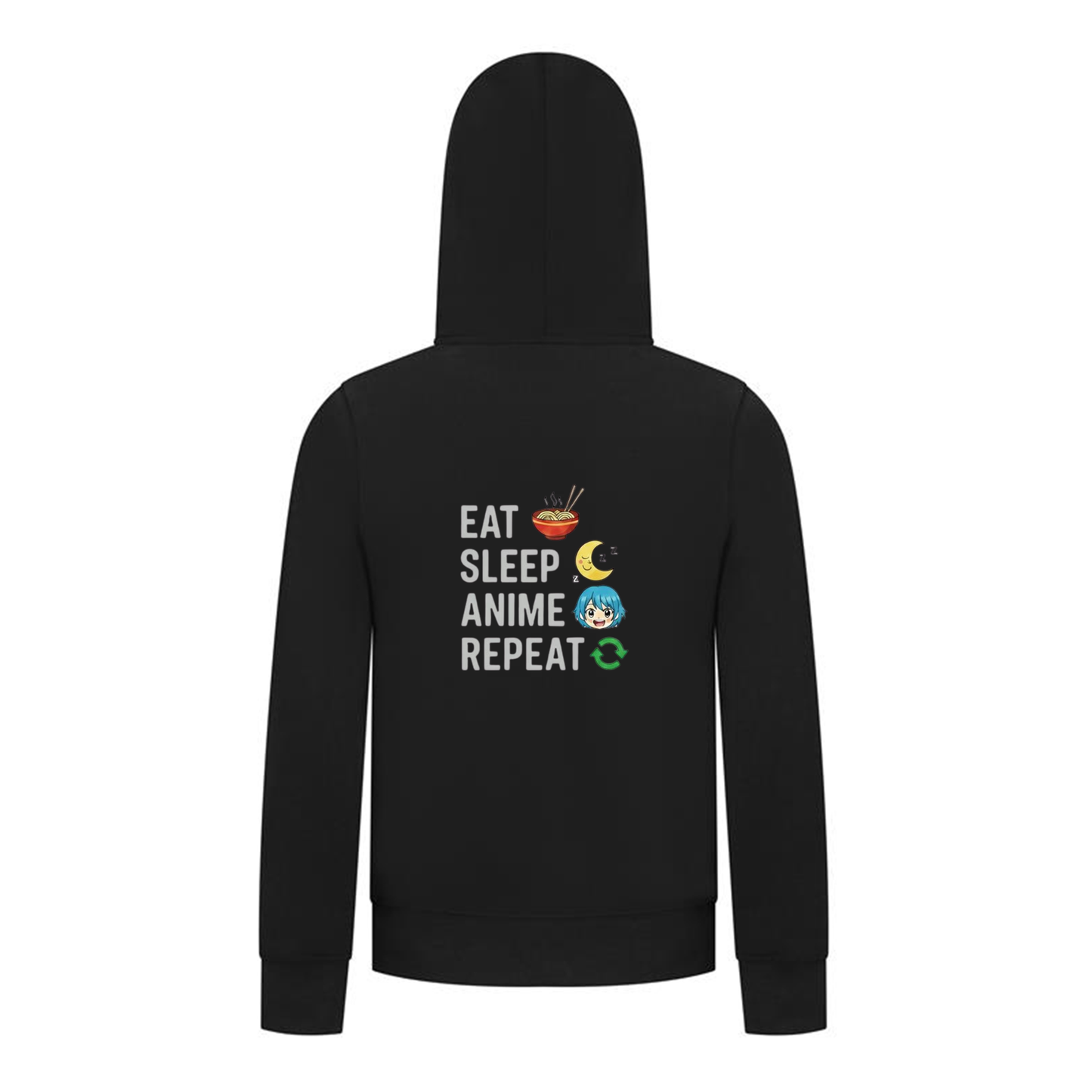 Everyday Kids Anime Collection Boys Zip Up Hoodie – Soft, Cozy Sweatshirt with Cute Ramen & Moon Design