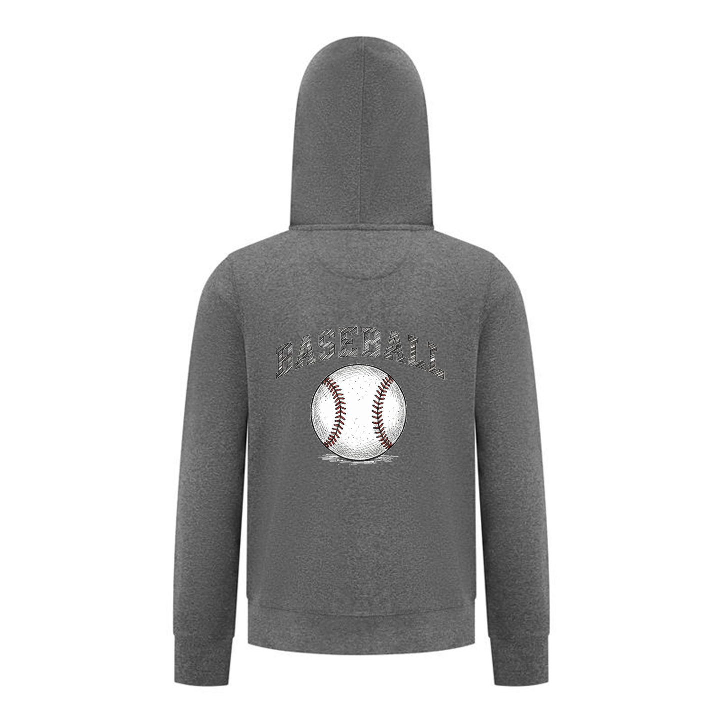 Everyday Kids Baseball Boys Zip Up Hoodie – Classic Sketch Baseball Sweatshirt