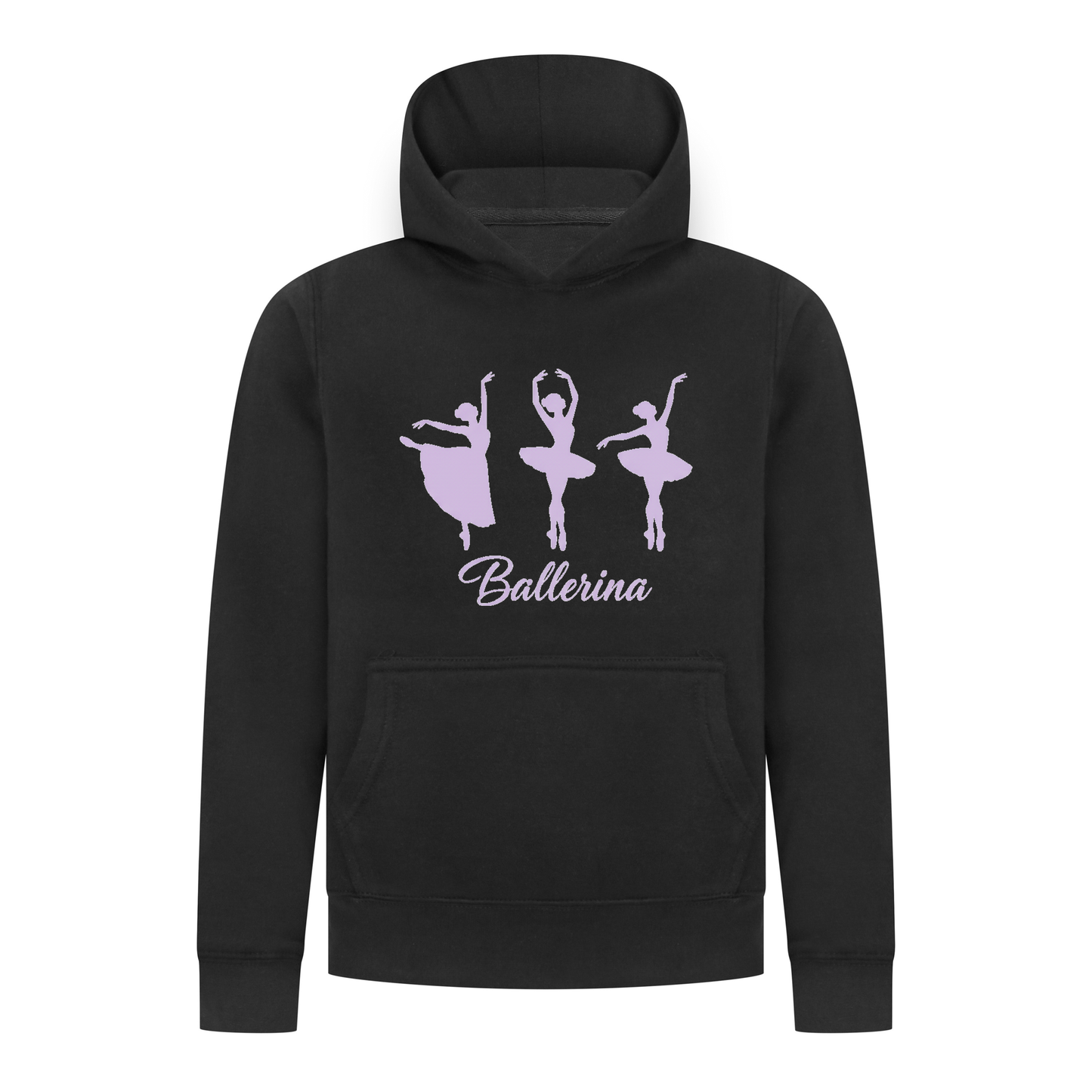 Everyday Kids Ballerina Girls Pullover Hoodie – Purple Dancer Silhouette Ballet Sweatshirt