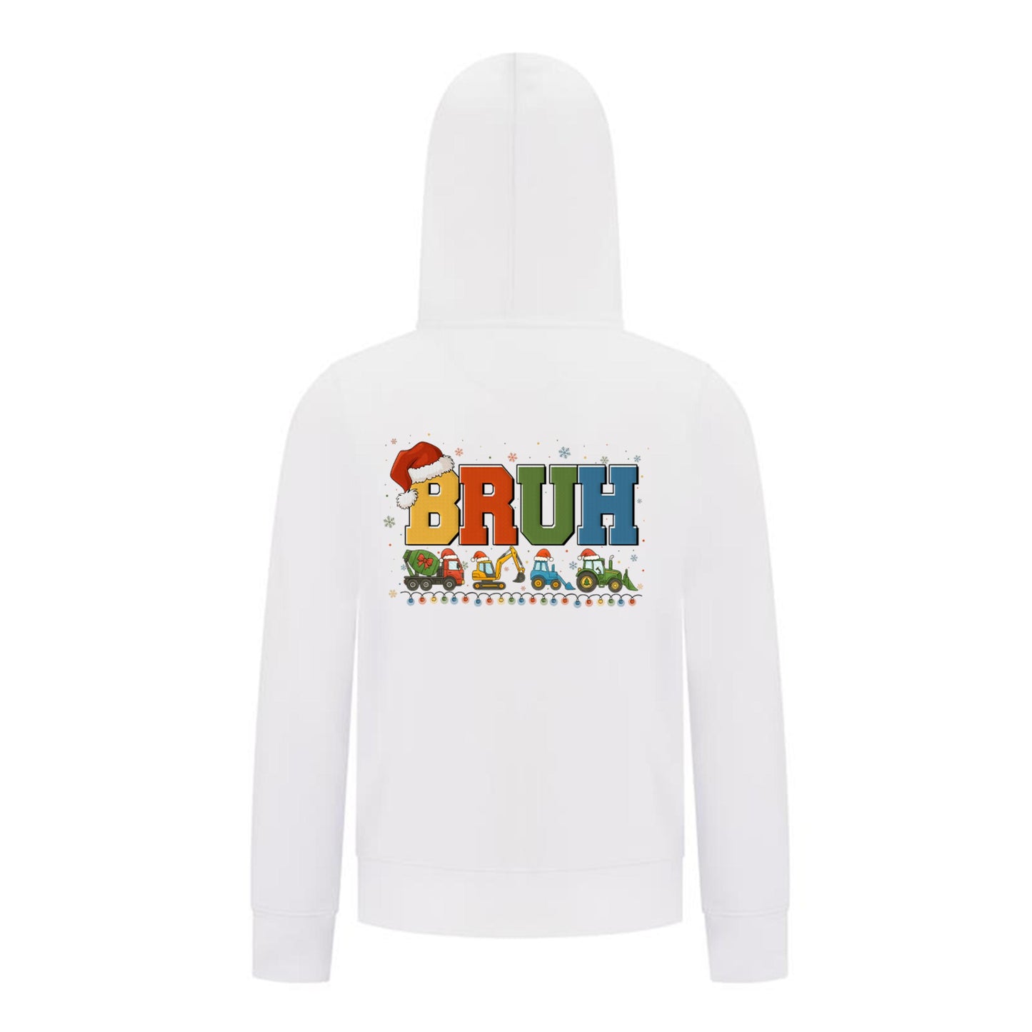 Everyday Kids Christmas Collection BRUH Construction Truck Boys Zip Up Hoodie – Holiday Sweatshirt