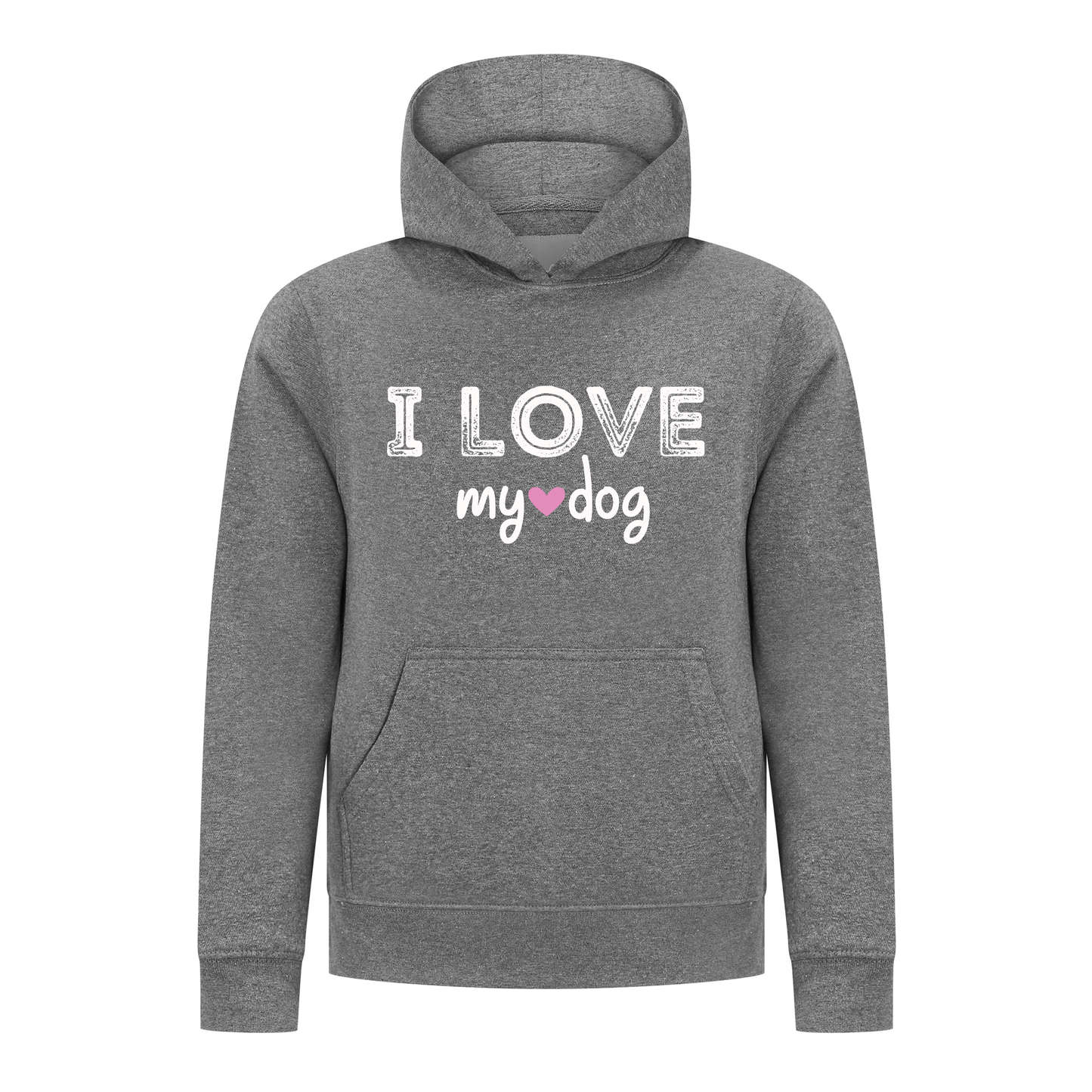 Everyday Kids Girls Collection I Love My Dog Pullover Hoodie – Cozy Pet Lover Graphic Long Sleeve Sweatshirt