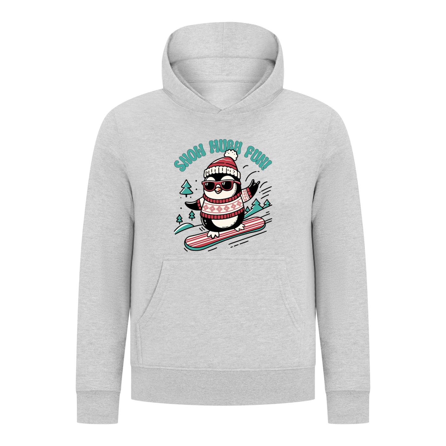 Everyday Kids Christmas Collection Snow Much Fun Boys Pullover Hoodie – Holiday Penguin Sweatshirt