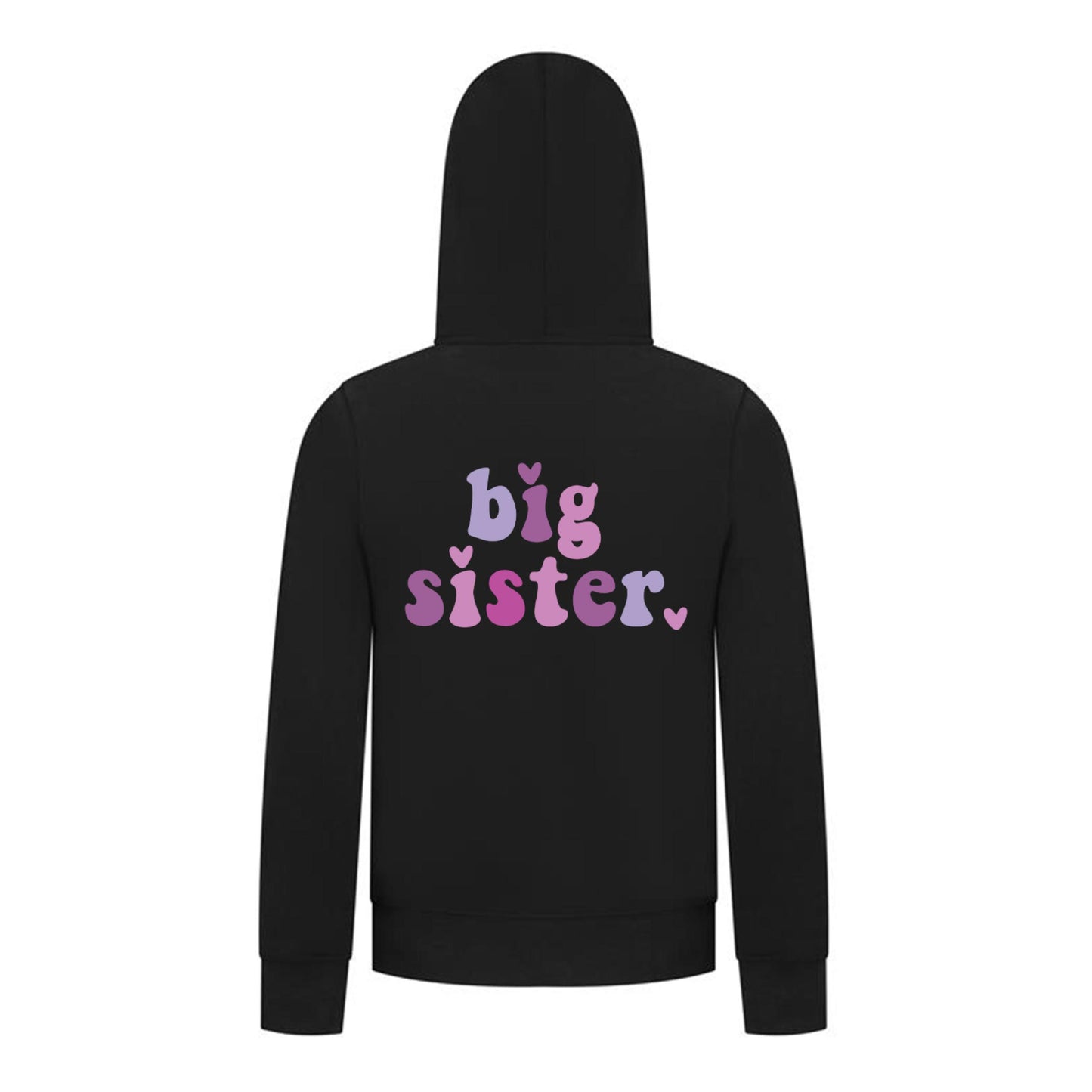 Everyday Kids Big Sister Girls Zip Up Hoodie – Cute Colorful Sibling Sweatshirt