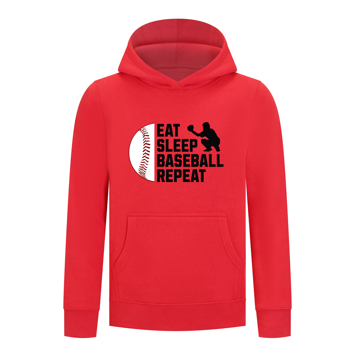 Everyday Kids Baseball Collection Boys Pullover Hoodie – Classic Batter Silhouette Sports Sweatshirt