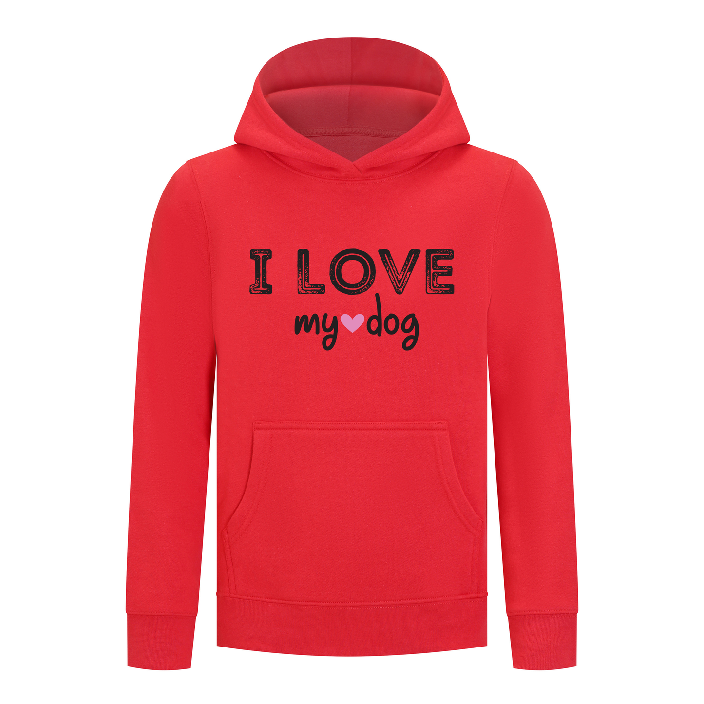 Everyday Kids Girls Collection I Love My Dog Pullover Hoodie – Cozy Pet Lover Graphic Long Sleeve Sweatshirt