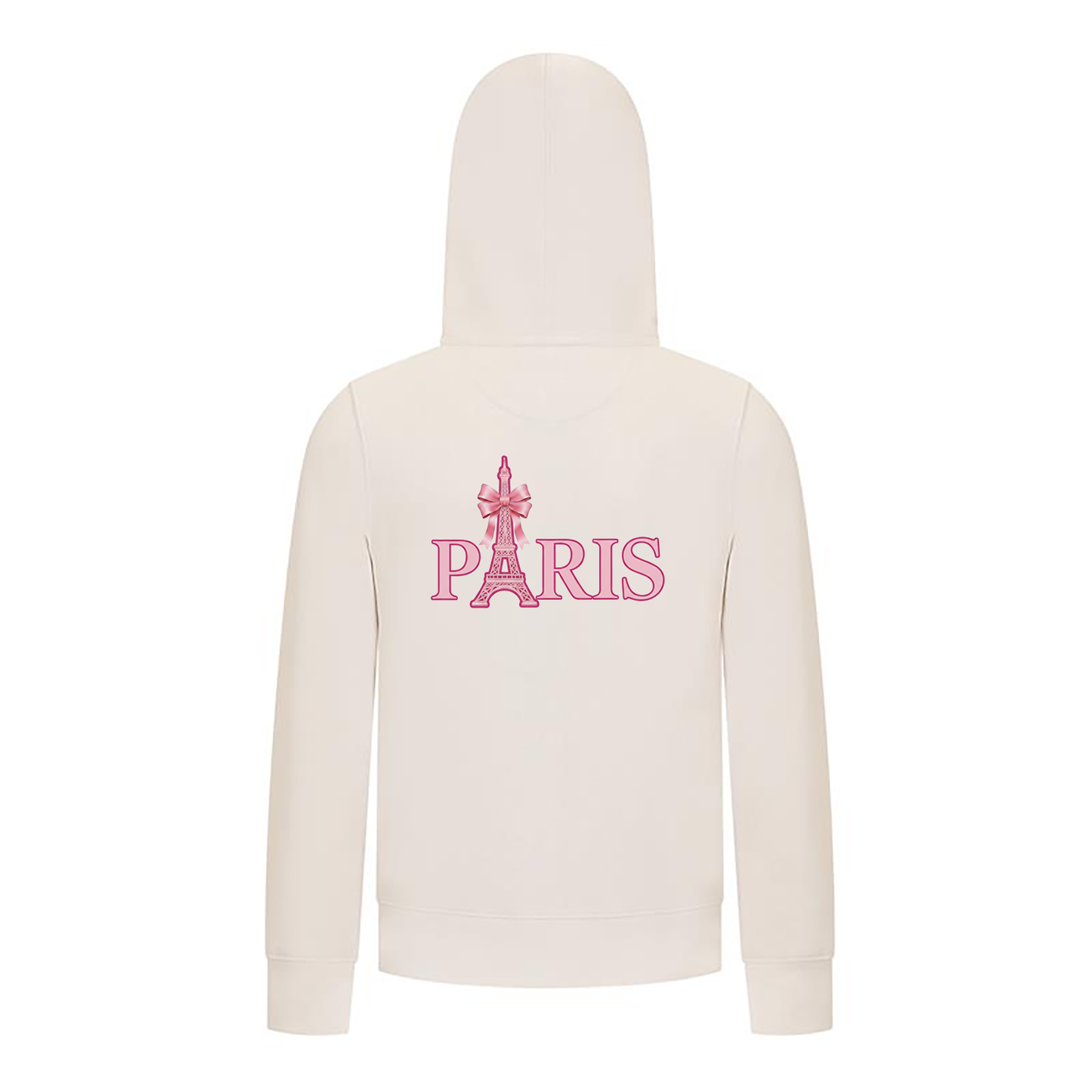 Everyday Kids Paris Bow Girls Zip Up Hoodie – Pink Eiffel Tower City Graphic Sweatshirt
