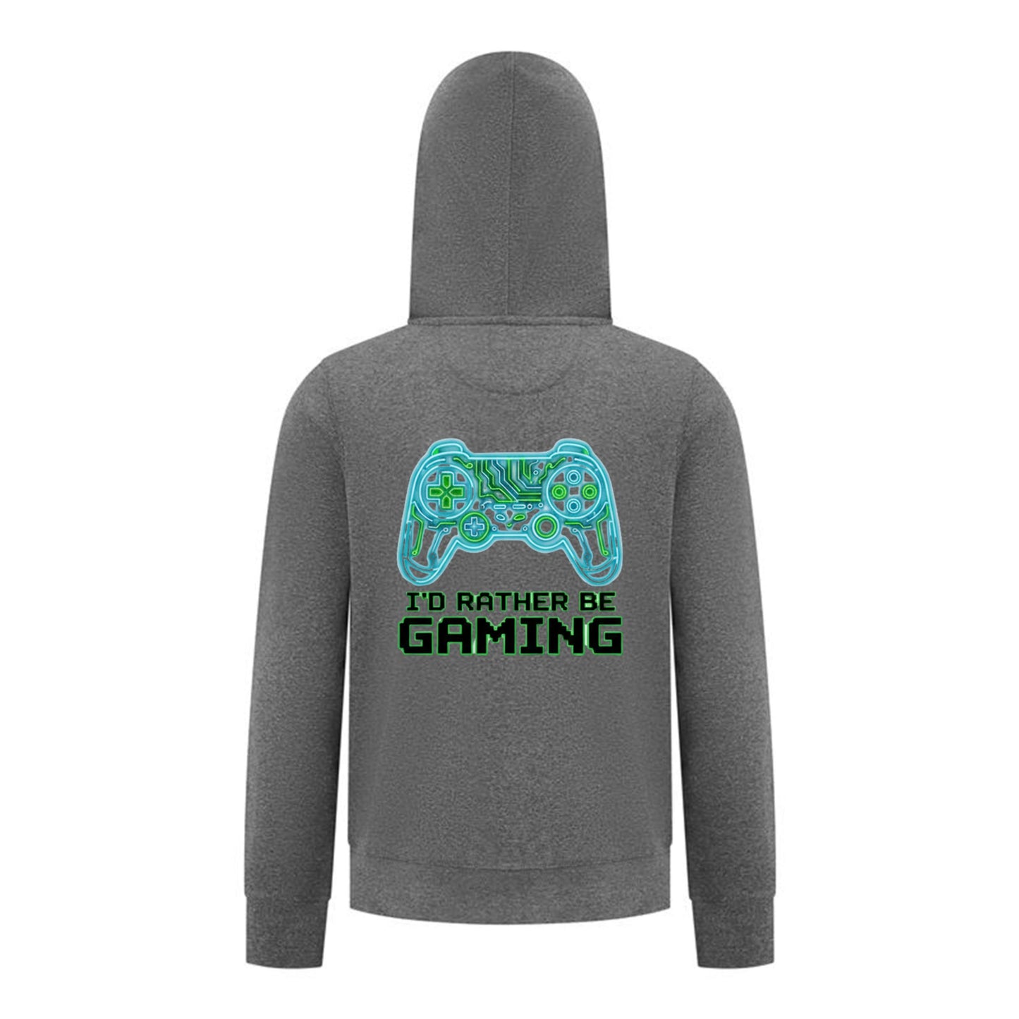 Everyday Kids “I’d Rather Be Gaming” Zip Up Hoodie – Cool Video Game Controller Sweatshirt