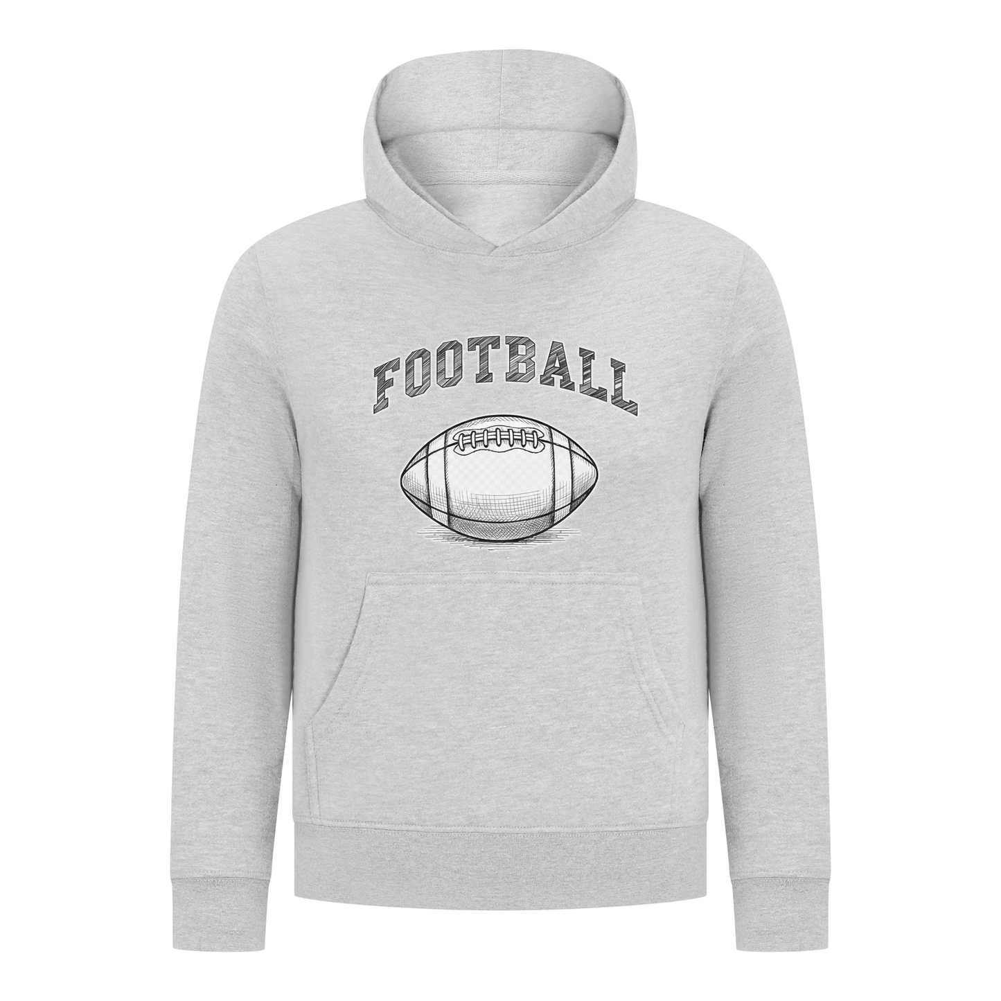 Everyday Kids Sports Collection Football Boys Pullover Hoodie – Vintage Sketch Graphic Sweatshirt