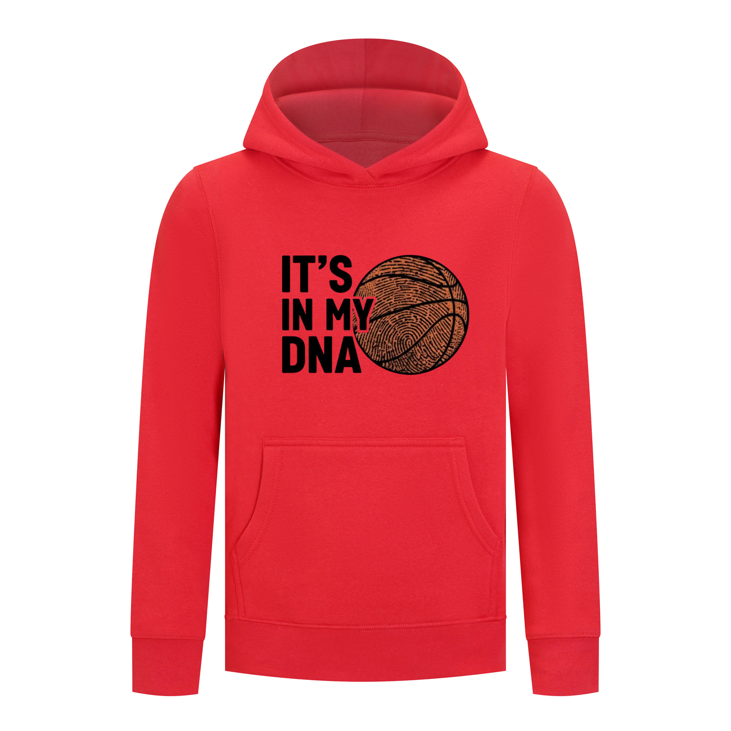 Everyday Kids Basketball Collection Pullover Hoodie – “It’s in My DNA” Fingerprint Basketball Graphic Sweatshirt
