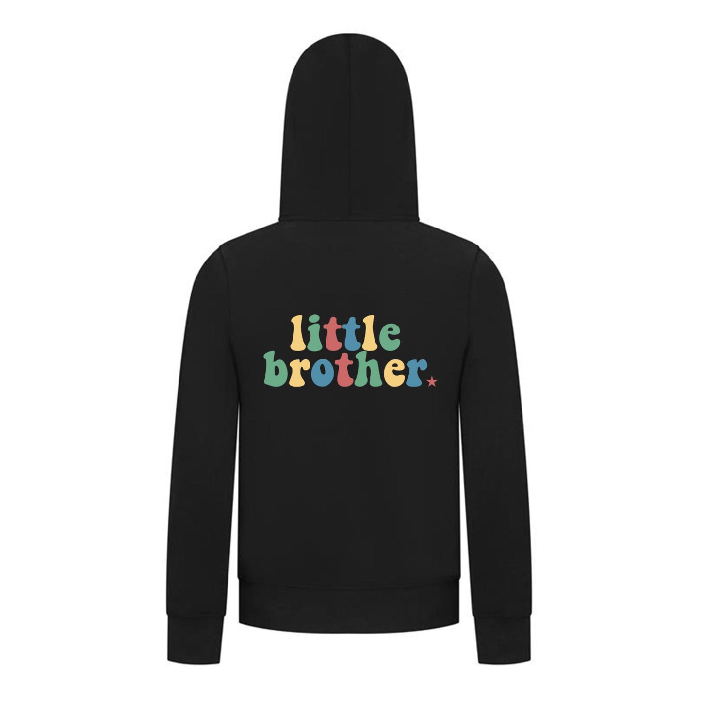 Everyday Kids Little Brother Boys Zip Up Hoodie – Cute Retro Sibling Sweatshirt