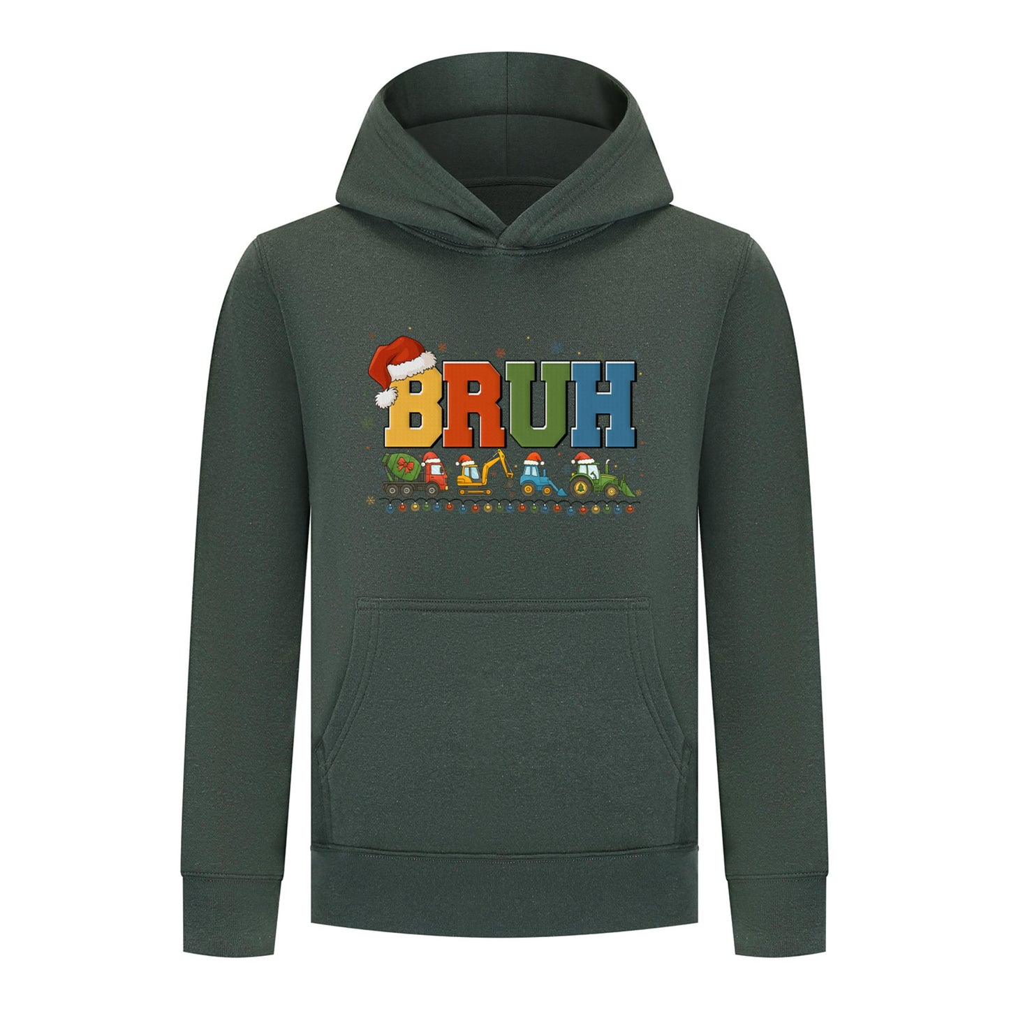 Everyday Kids Christmas Collection BRUH Construction Truck Boys Pullover Hoodie – Holiday Sweatshirt