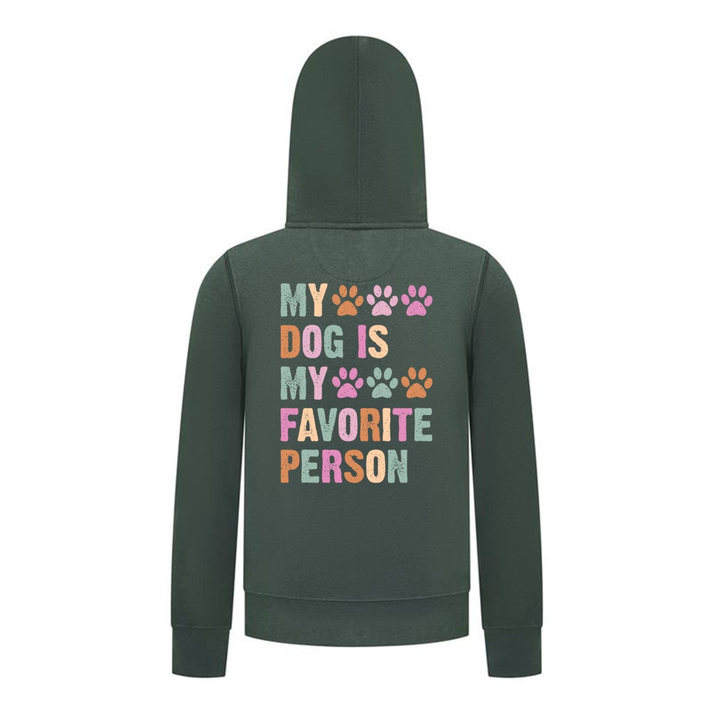 Everyday Kids My Dog Is My Favorite Person Girls Zip Up Hoodie – Cute Pet Lover Sweatshirt
