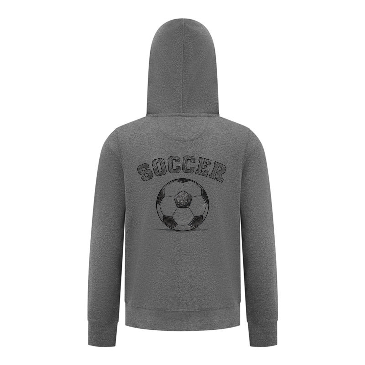 Everyday Kids Sports Collection Soccer Zip Up Hoodie – Vintage Sketch Graphic Sweatshirt
