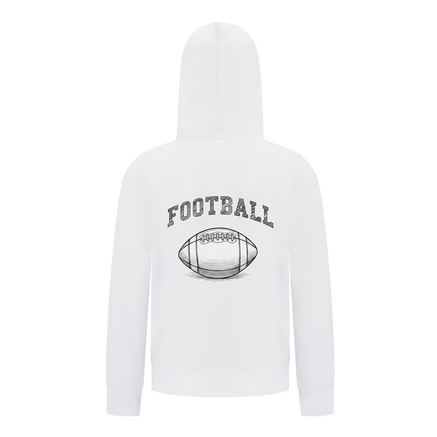 Everyday Kids Sports Collection Football Boys Zip Up Hoodie – Vintage Sketch Graphic Sweatshirt