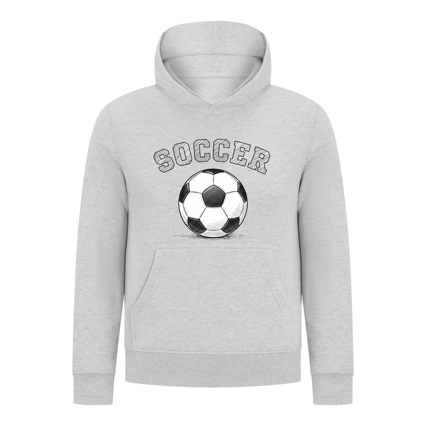 Everyday Kids Sports Collection Soccer Pullover Hoodie – Vintage Sketch Graphic Sweatshirt