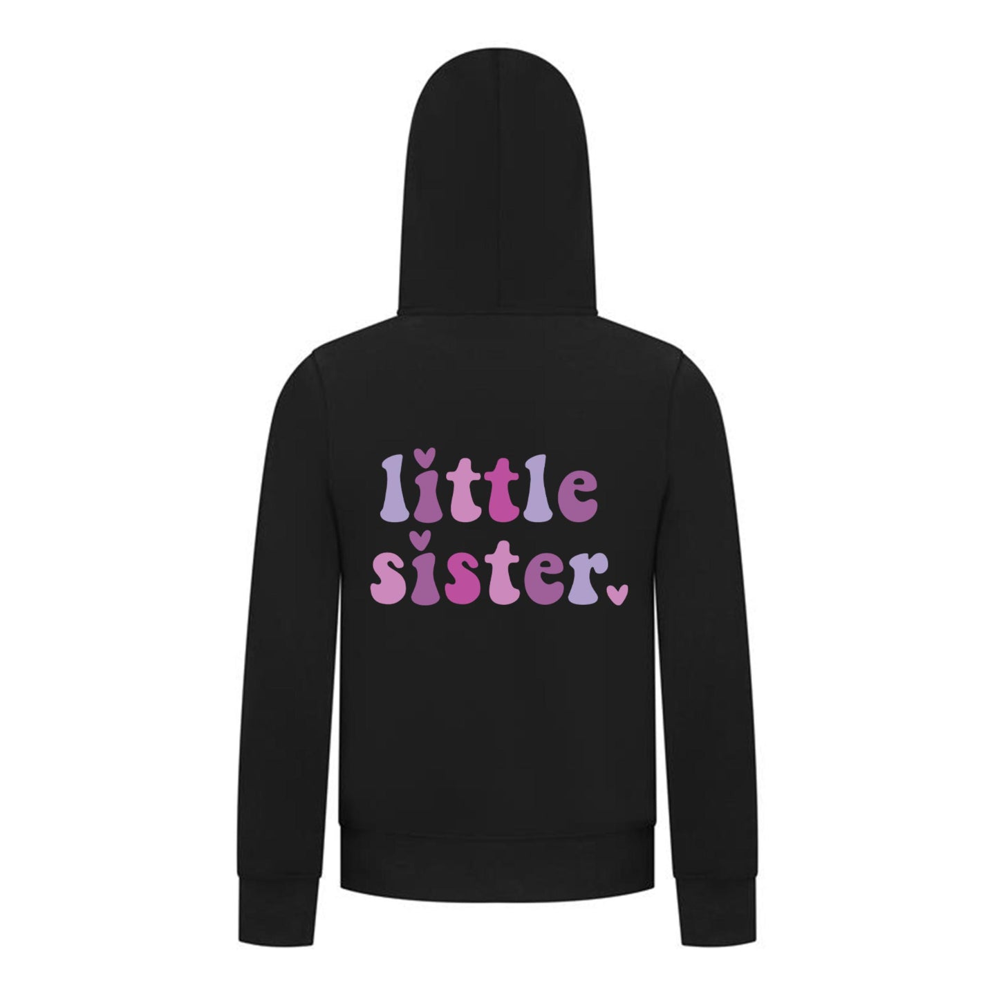 Everyday Kids Little Sister Girls Zip Up Hoodie – Cute Pastel Sibling Sweatshirt