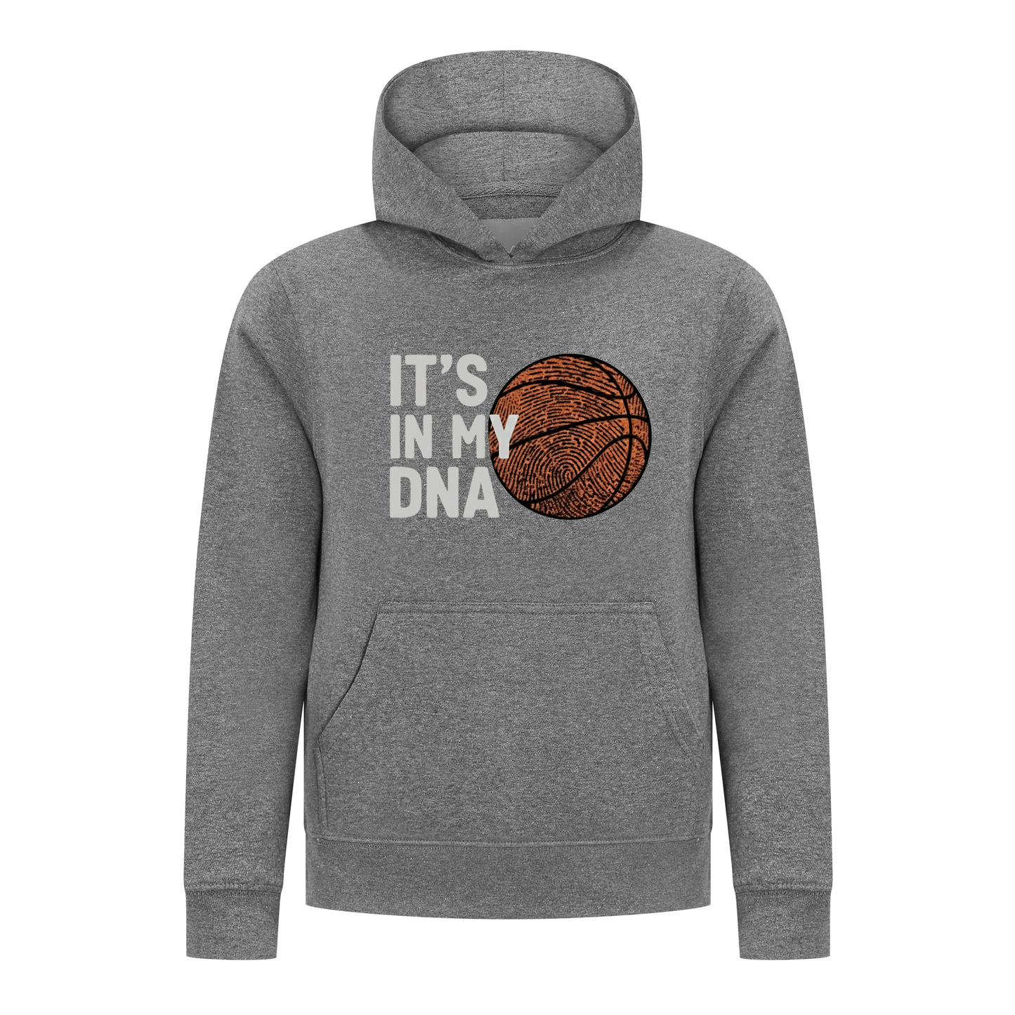 Everyday Kids Basketball Collection Pullover Hoodie – “It’s in My DNA” Fingerprint Basketball Graphic Sweatshirt