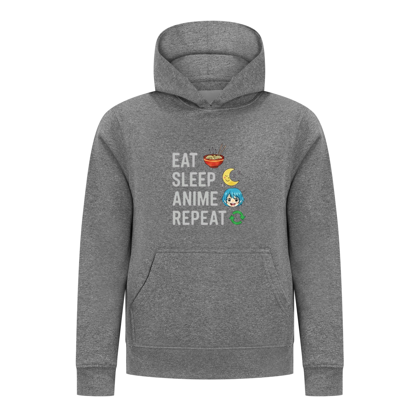 Everyday Kids Anime Collection Boys Pullover Hoodie – Soft, Cozy Sweatshirt with Cute Ramen & Moon Design