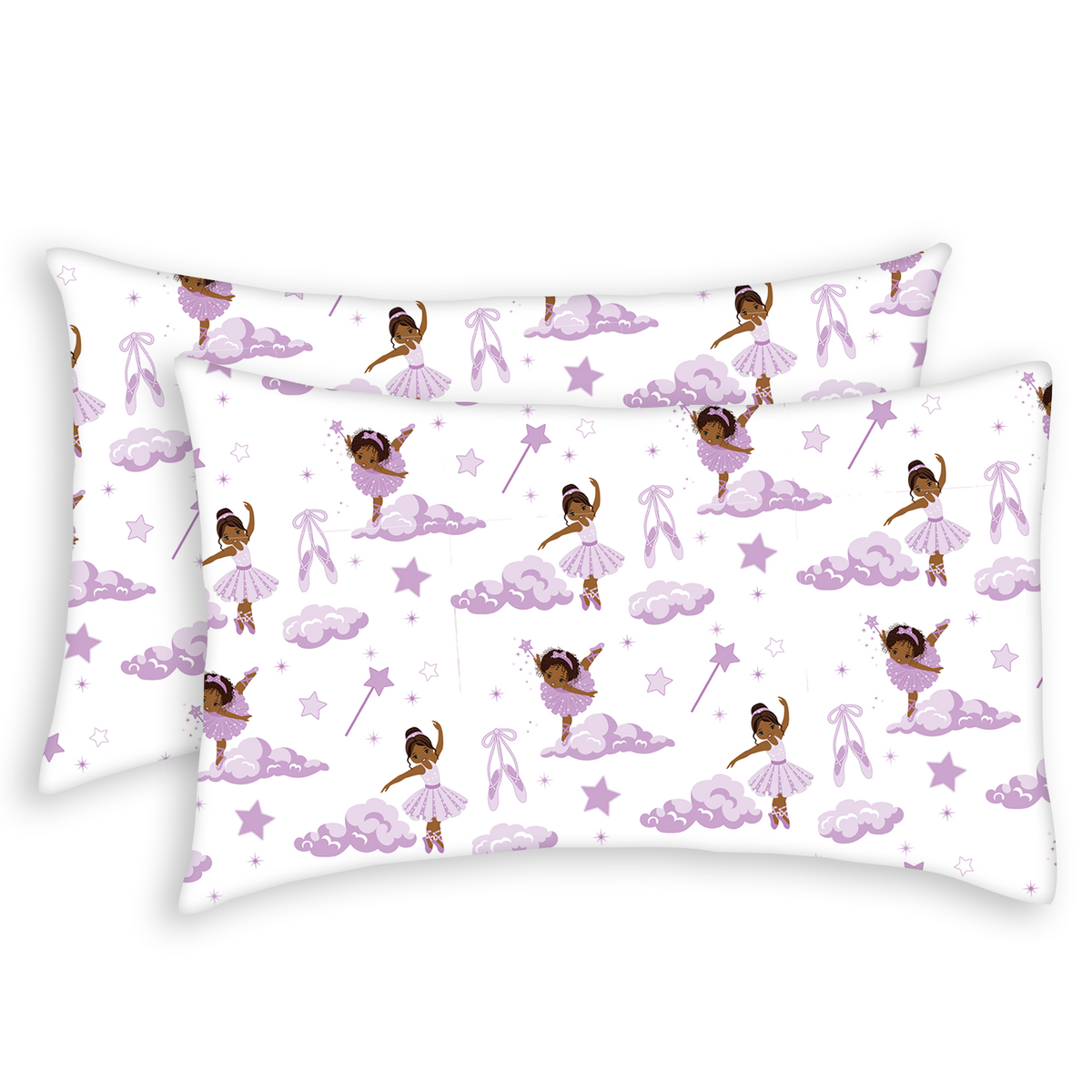 Everyday Kids African American Ballerina Soft Microfiber Toddler Pillowcases, 14 x 20 Inches, 2-Pack