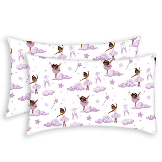 Everyday Kids African American Ballerina Soft Microfiber Toddler Pillowcases, 14 x 20 Inches, 2-Pack