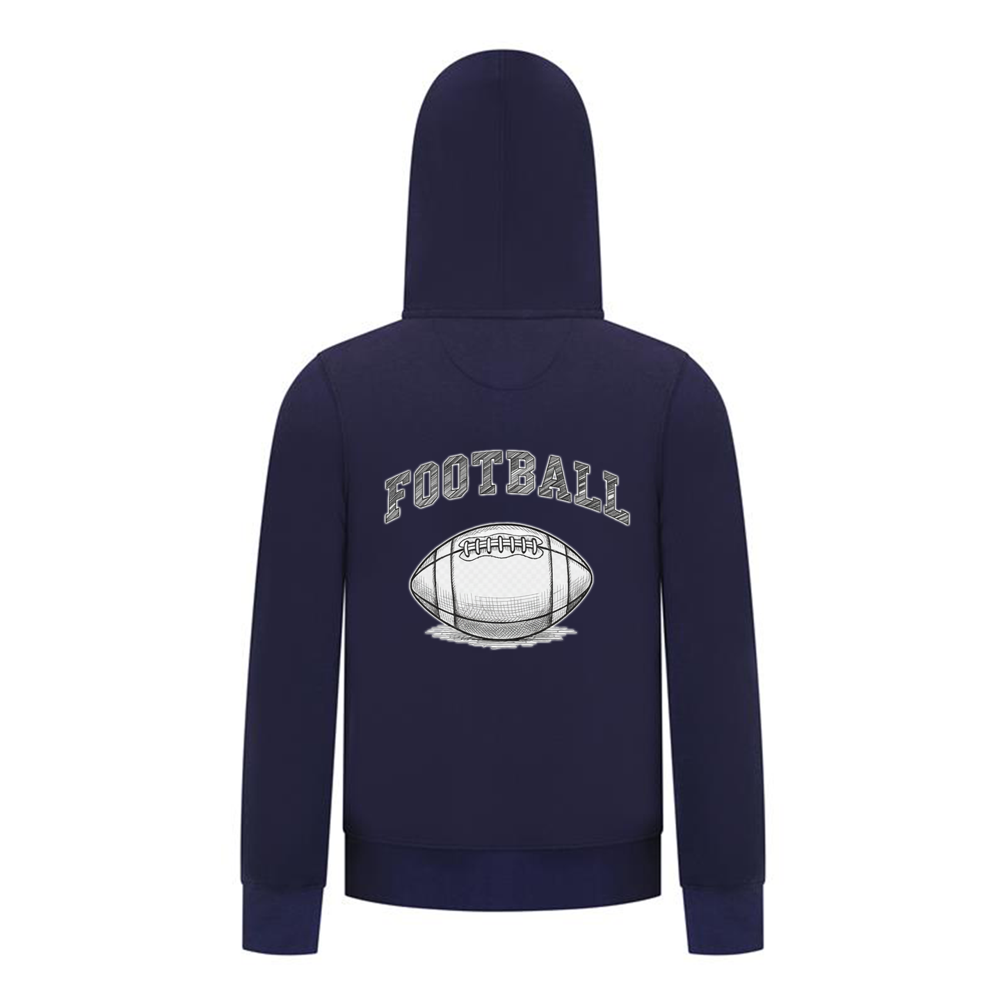 Everyday Kids Sports Collection Football Boys Zip Up Hoodie – Vintage Sketch Graphic Sweatshirt