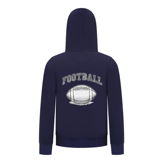 Everyday Kids Sports Collection Football Boys Zip Up Hoodie – Vintage Sketch Graphic Sweatshirt