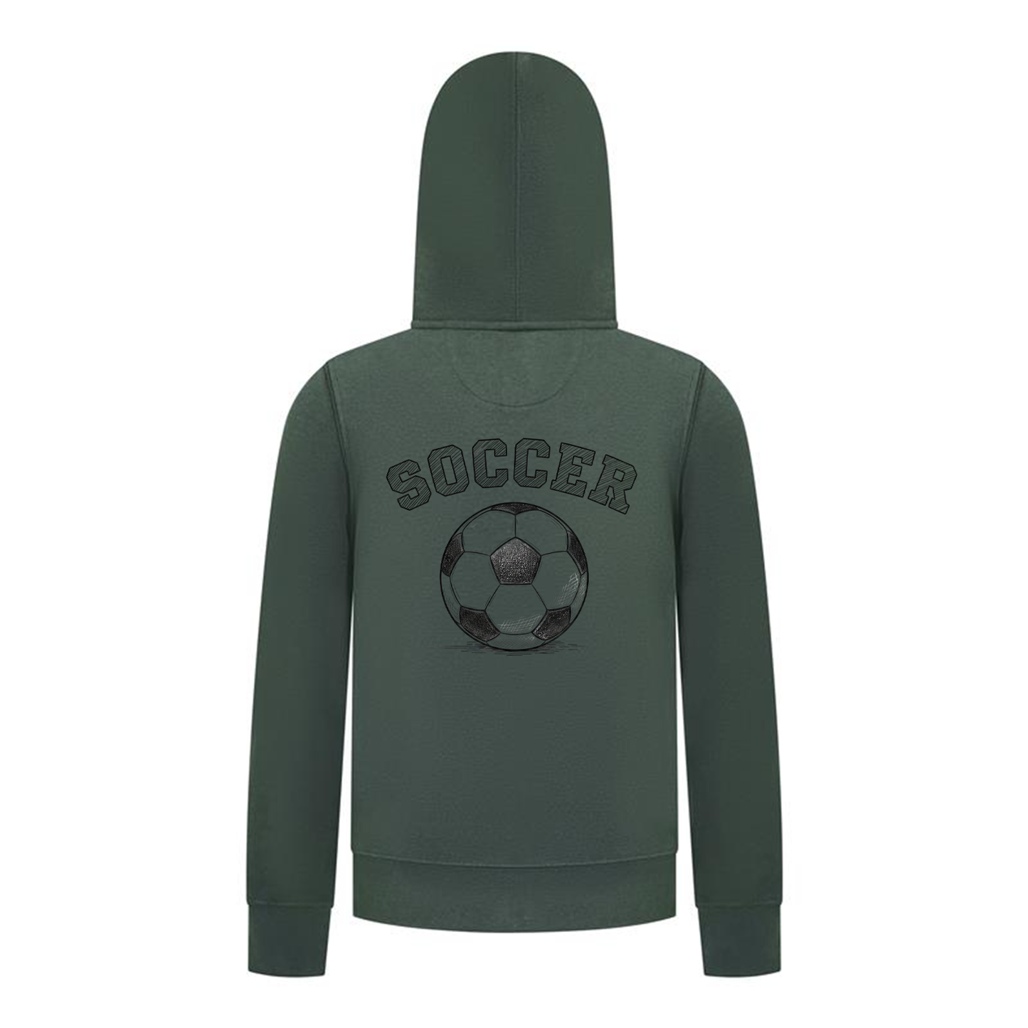 Everyday Kids Sports Collection Soccer Zip Up Hoodie – Vintage Sketch Graphic Sweatshirt