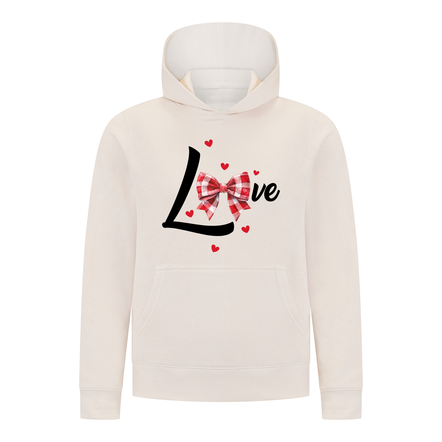 Everyday Kids LOVE Bow & Hearts Girls Pullover – Gingham Bow Heart Graphic Sweatshirt