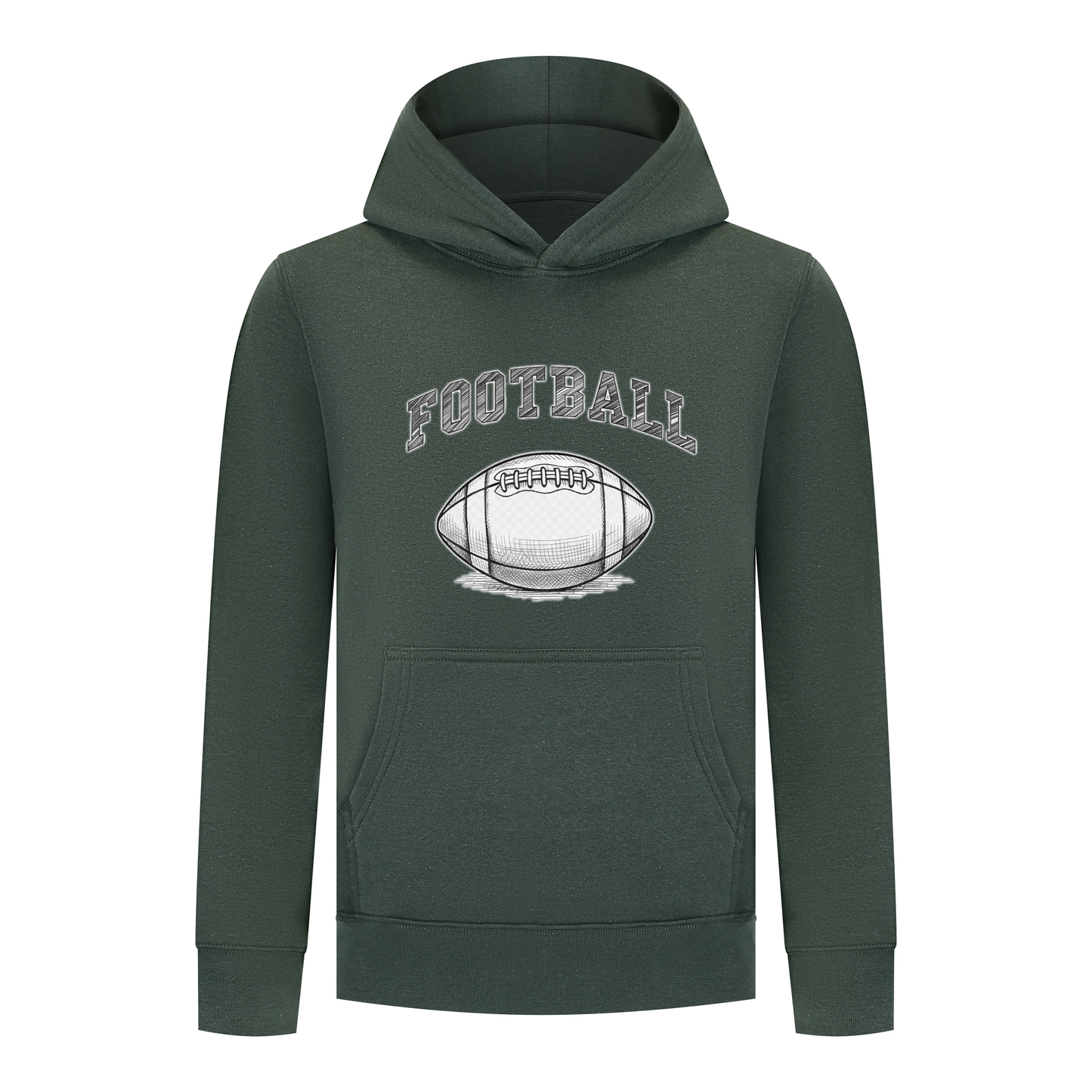 Everyday Kids Sports Collection Football Boys Pullover Hoodie – Vintage Sketch Graphic Sweatshirt