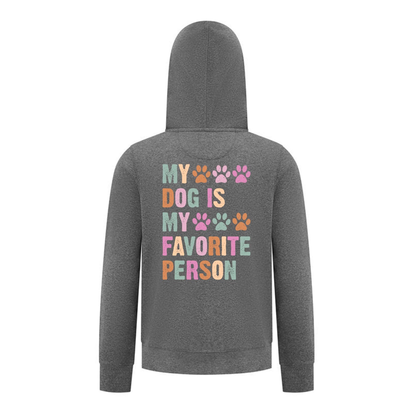 Everyday Kids My Dog Is My Favorite Person Girls Zip Up Hoodie – Cute Pet Lover Sweatshirt