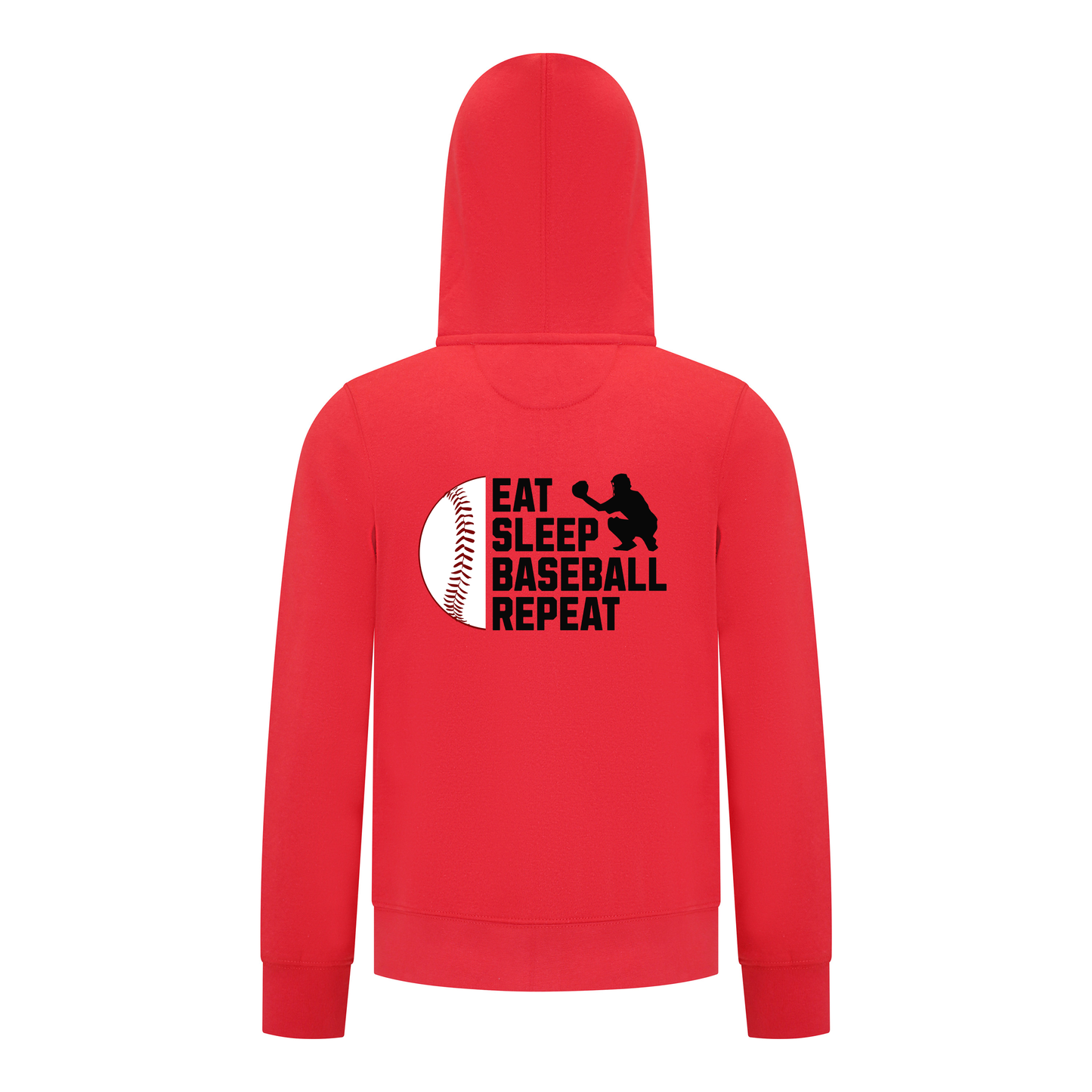 Everyday Kids Baseball Collection Boys Zip Up Hoodie – Classic Batter Silhouette Sports Sweatshirt