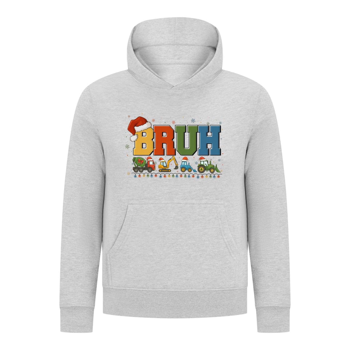 Everyday Kids Christmas Collection BRUH Construction Truck Boys Pullover Hoodie – Holiday Sweatshirt