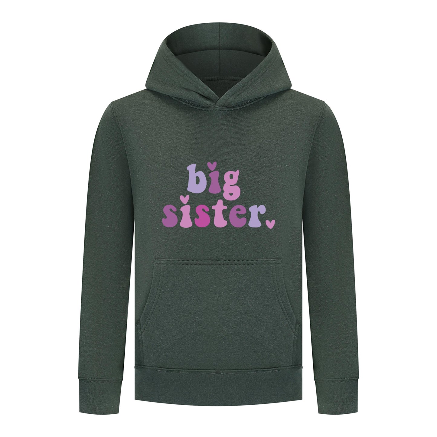 Everyday Kids Big Sister Girls Pullover Hoodie – Cute Colorful Sibling Sweatshirt
